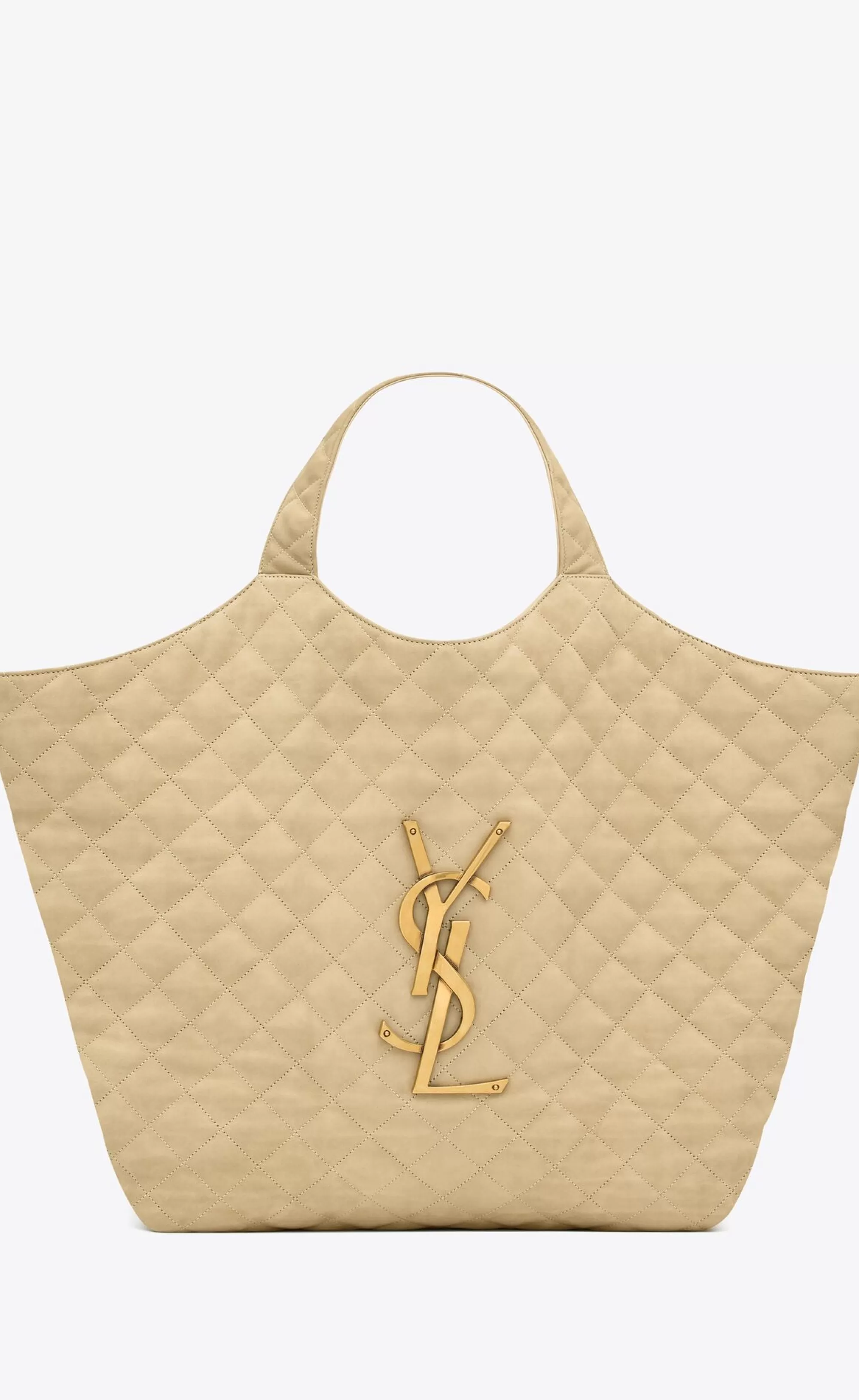 Women Saint Laurent TOTES AND SHOPPINGS | MAXI BAGS^ICARE Maxi Shopping Bag In Quilted Nubuck Suede | | YSL.com