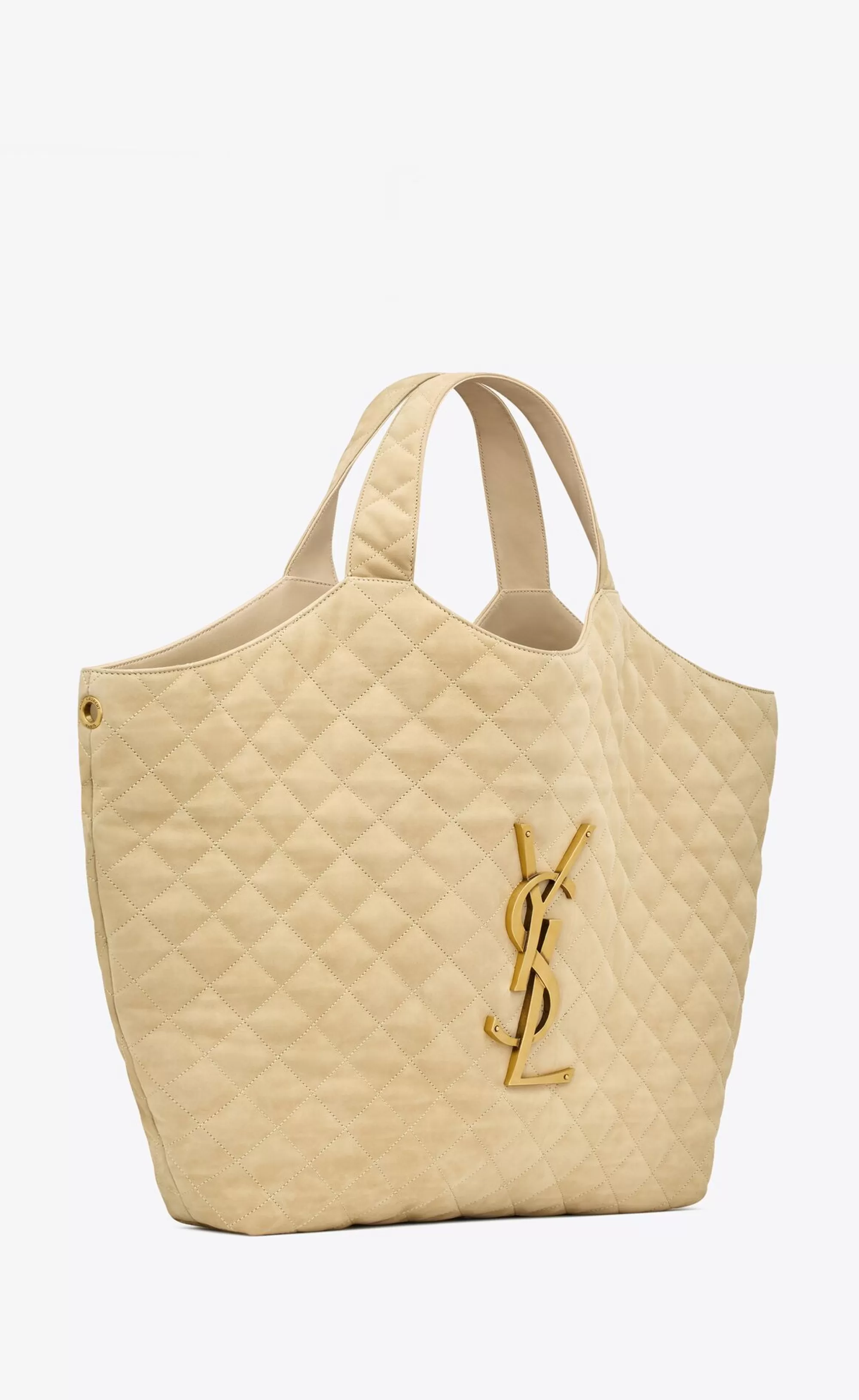 Women Saint Laurent TOTES AND SHOPPINGS | MAXI BAGS^ICARE Maxi Shopping Bag In Quilted Nubuck Suede | | YSL.com