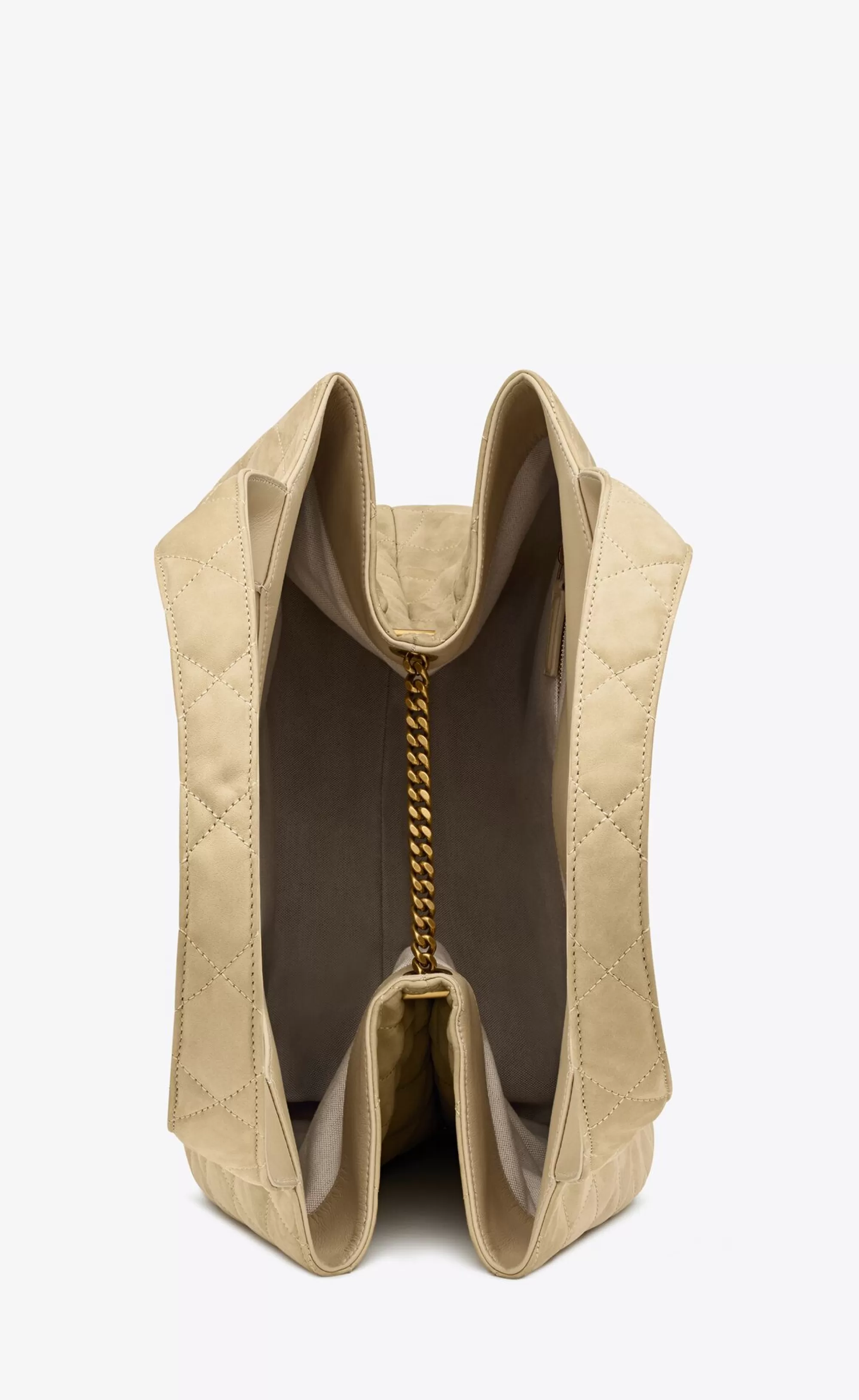 Women Saint Laurent TOTES AND SHOPPINGS | MAXI BAGS^ICARE Maxi Shopping Bag In Quilted Nubuck Suede | | YSL.com