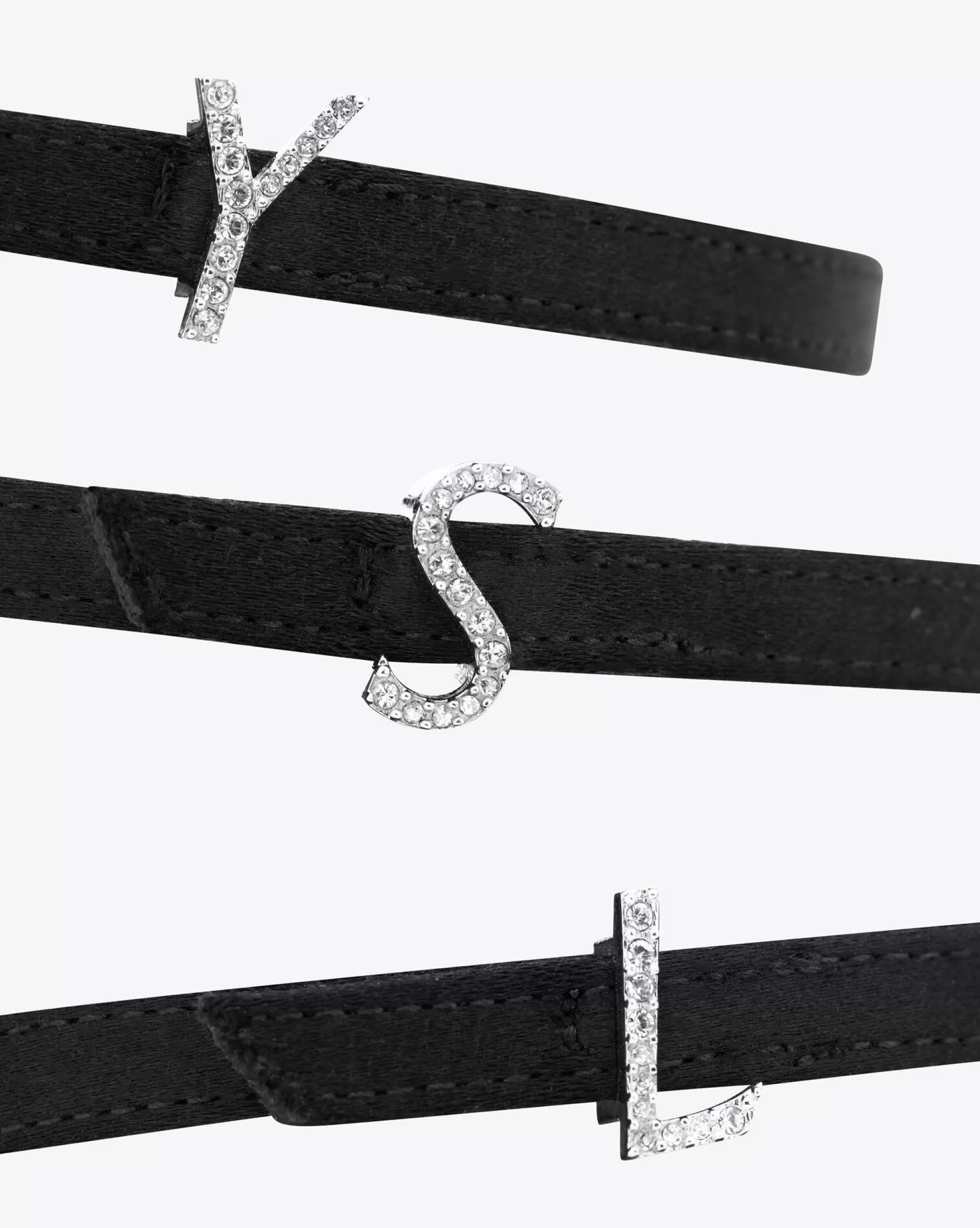 Women Saint Laurent High Heel Sandals^Jerry Sandals In Crepe Satin And Rhinestones | | YSL.com
