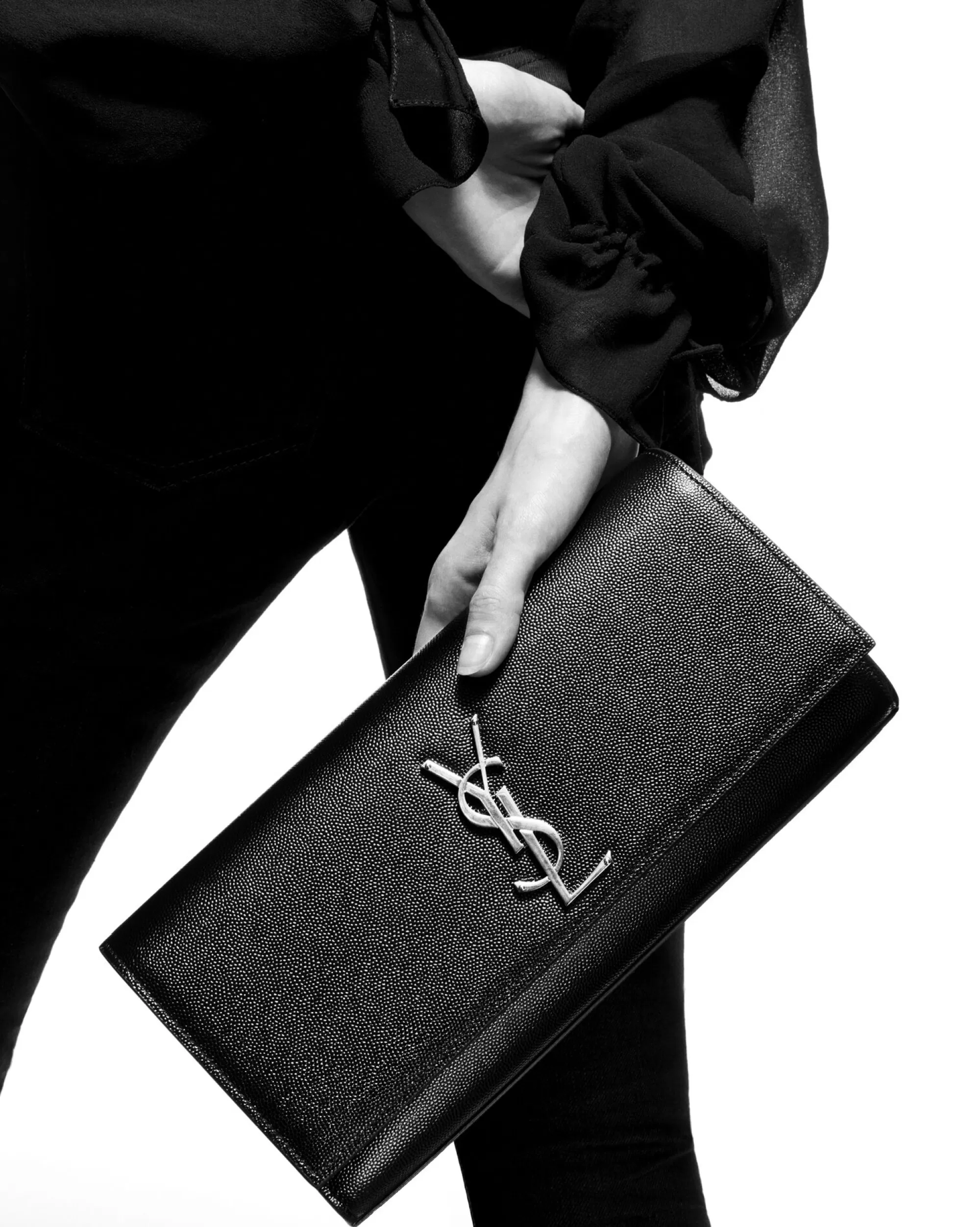 Women Saint Laurent CLUTCHES AND EVENING | KATE^KATE CLUTCH IN GRAIN DE POUDRE EMBOSSED LEATHER | | YSL.com