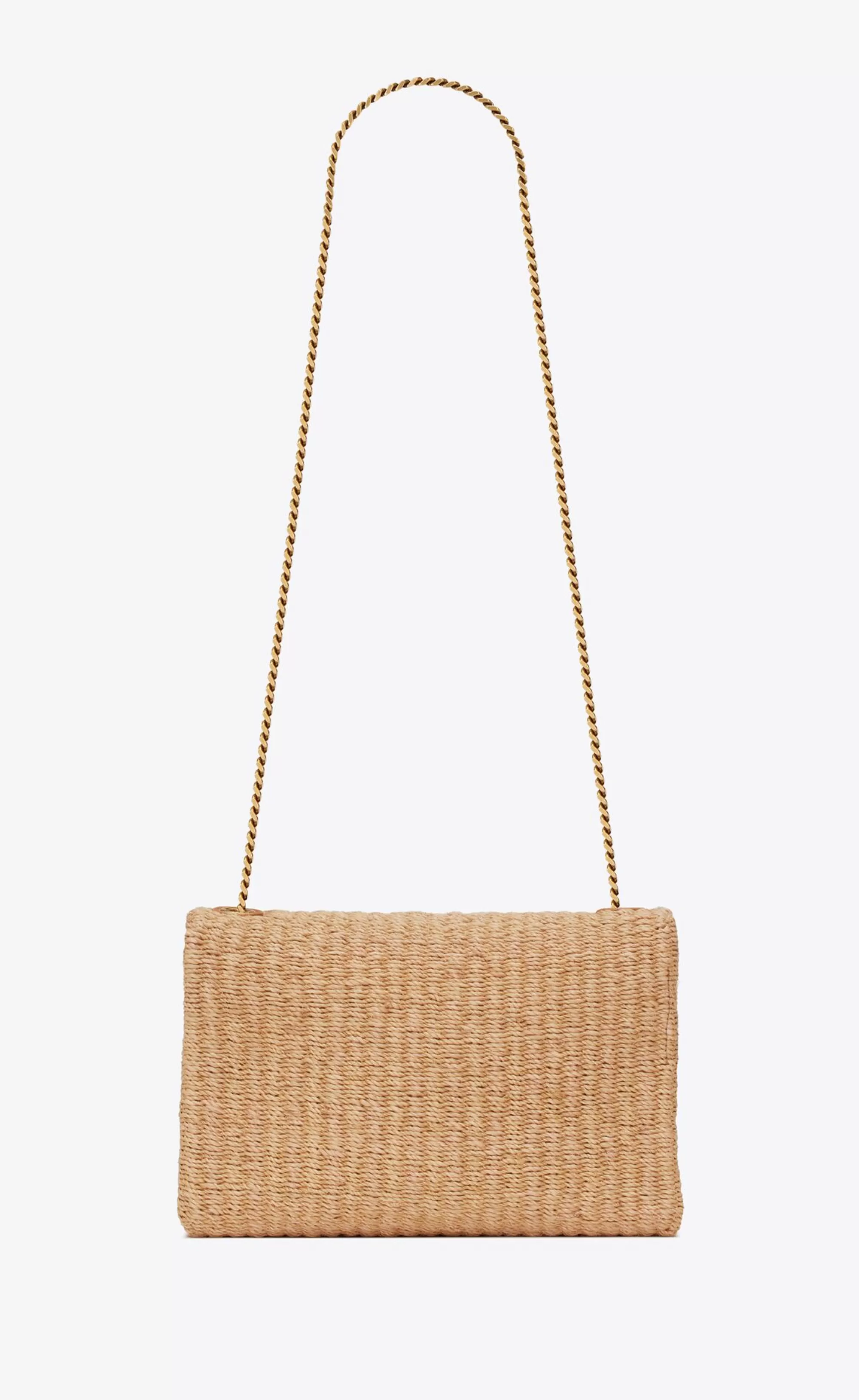 Women Saint Laurent SHOULDER BAGS | KATE^KATE Medium Supple CHAIN BAG In Raffia | | YSL.com