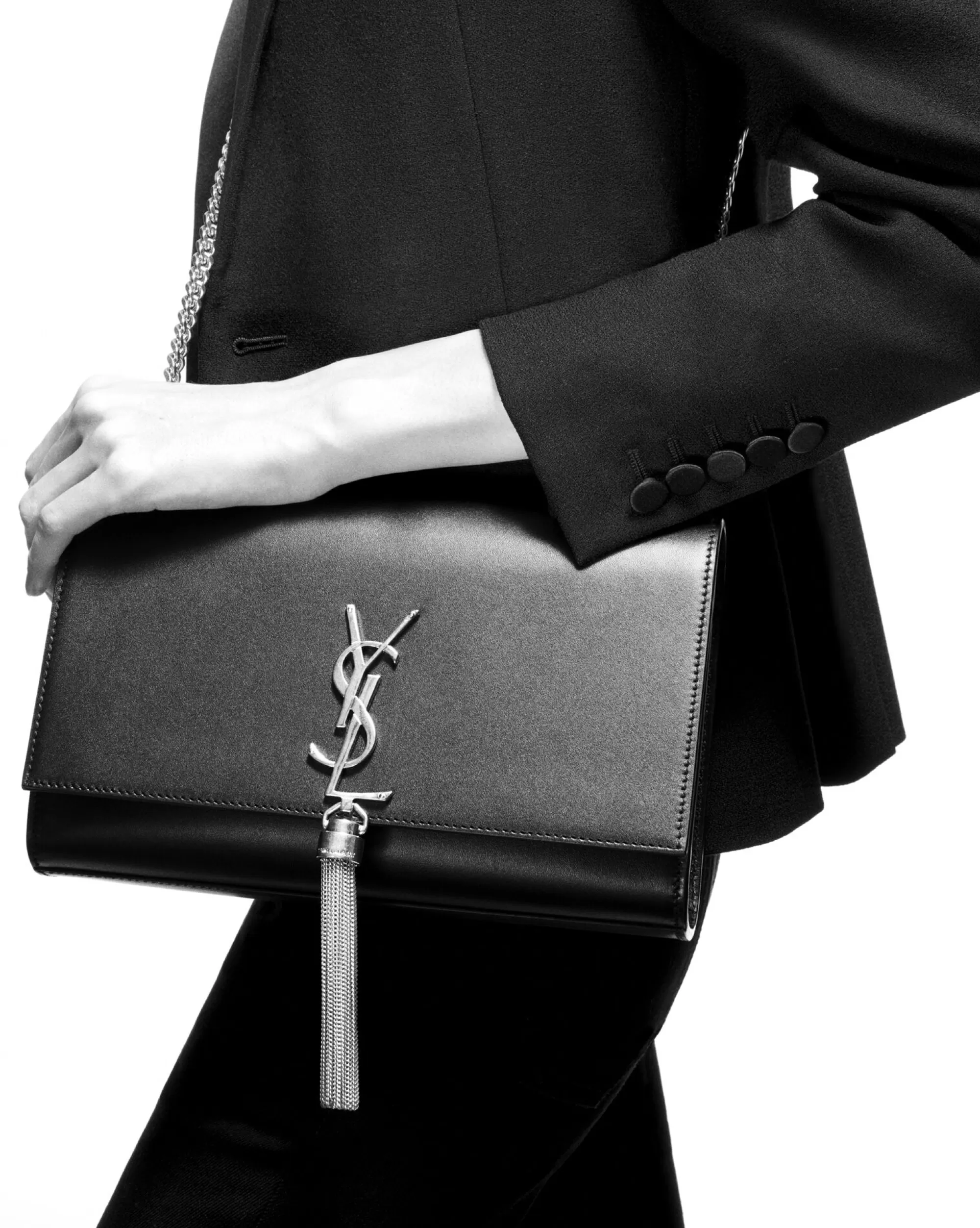 Women Saint Laurent KATE^KATE MEDIUM TASSEL IN GRAIN DE POUDRE EMBOSSED LEATHER | | YSL.com