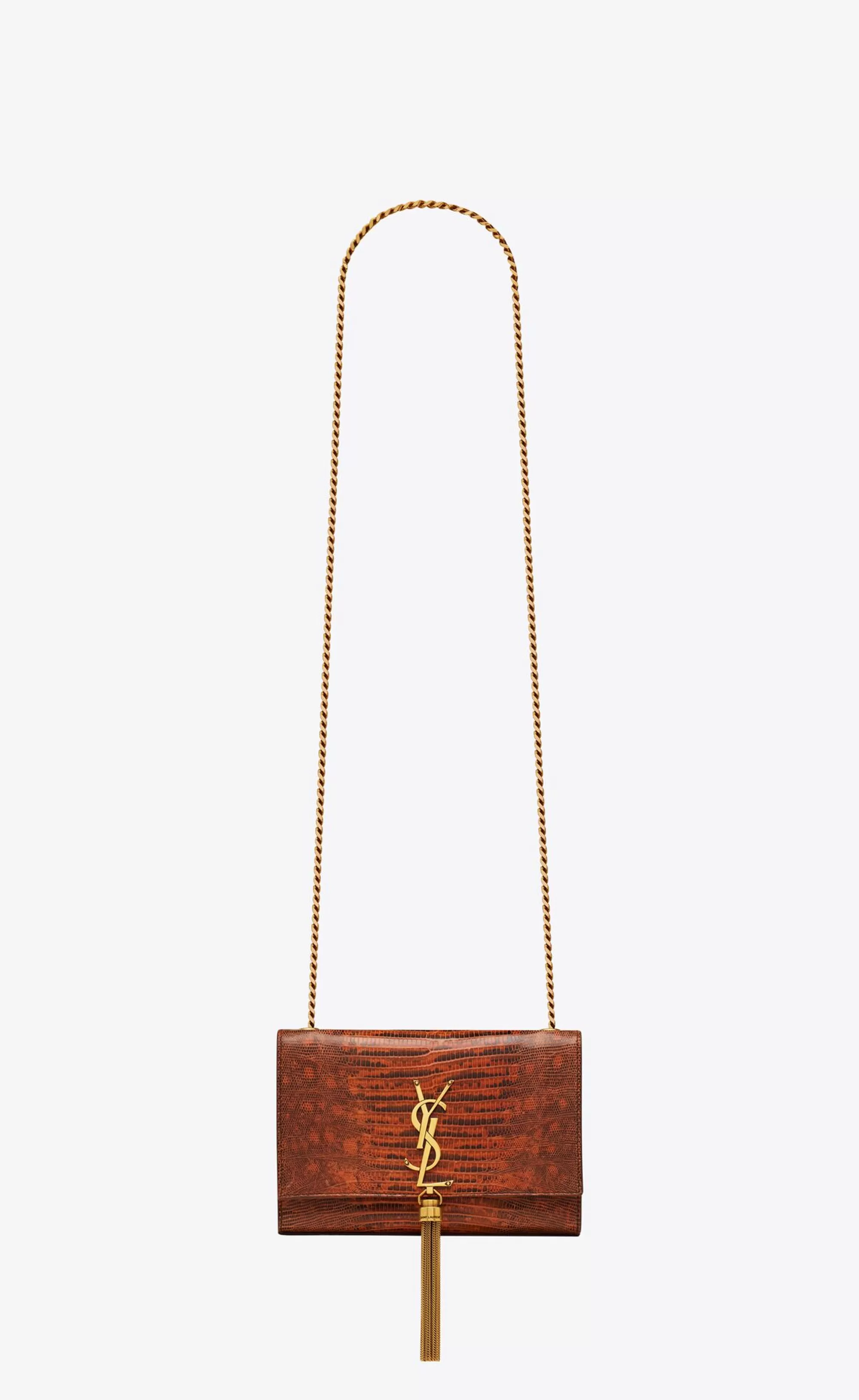 Women Saint Laurent KATE^KATE SMALL Tassel In Lacquered Lizard Skin | | YSL.com