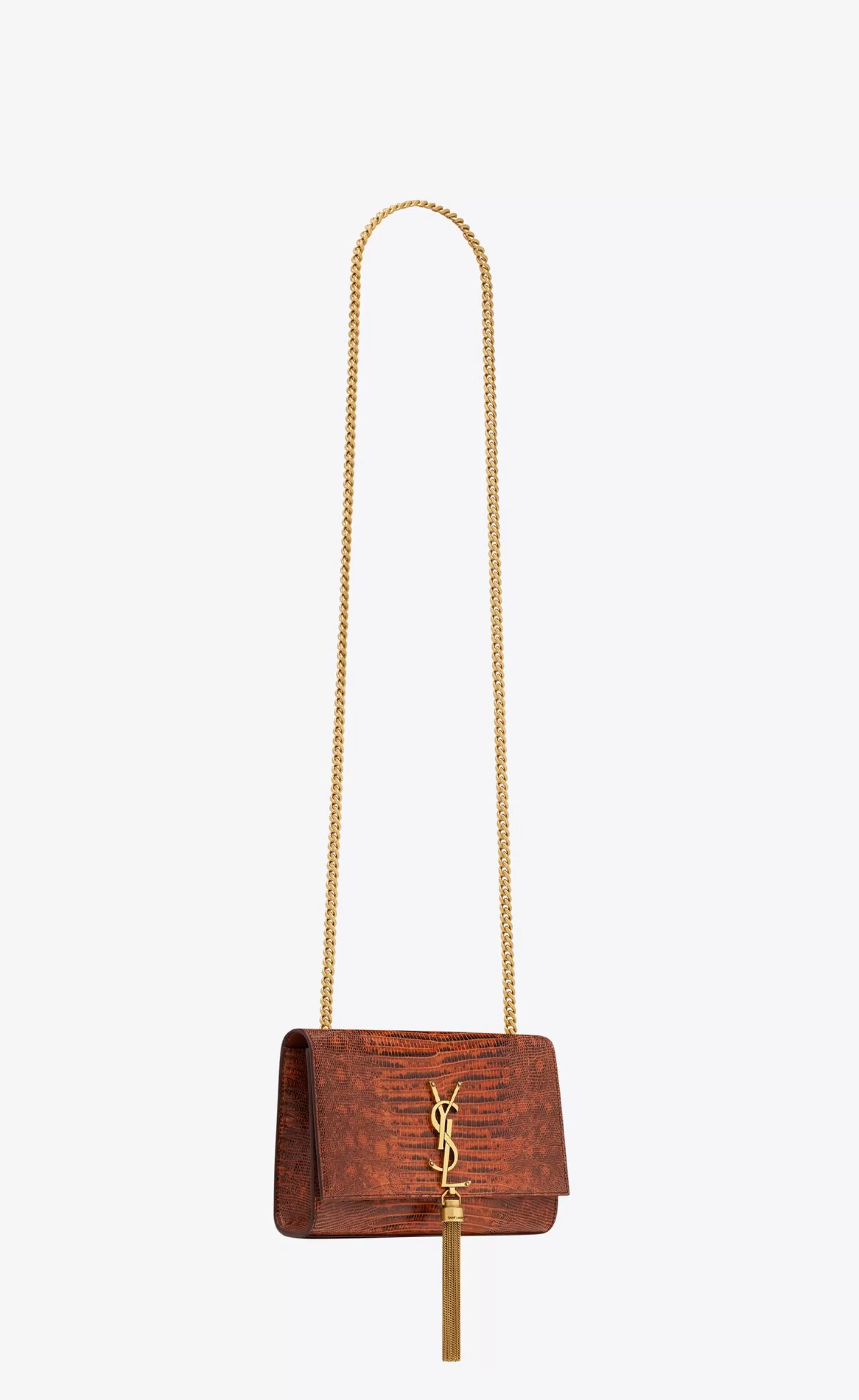 Women Saint Laurent KATE^KATE SMALL Tassel In Lacquered Lizard Skin | | YSL.com