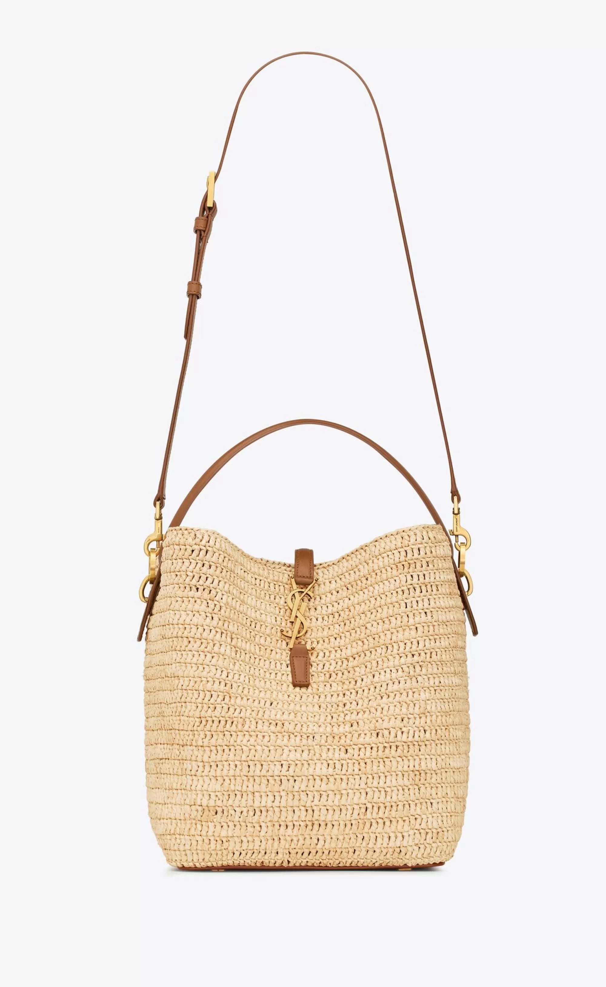 Women Saint Laurent HOBOS AND BUCKETS | LE 37^LE 37 In Woven Raffia And Vegetable-tanned Leather | | YSL.com
