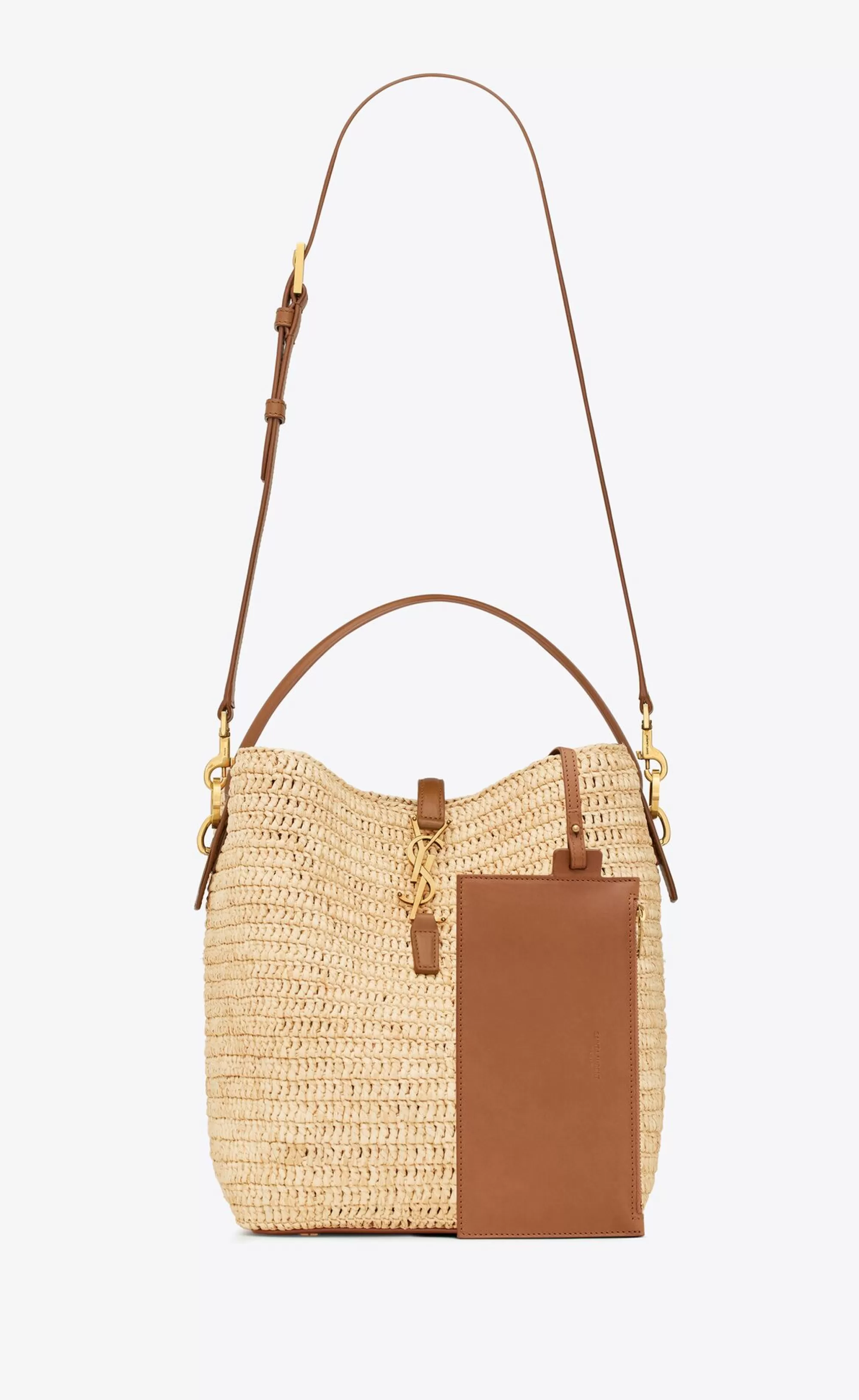 Women Saint Laurent HOBOS AND BUCKETS | LE 37^LE 37 In Woven Raffia And Vegetable-tanned Leather | | YSL.com