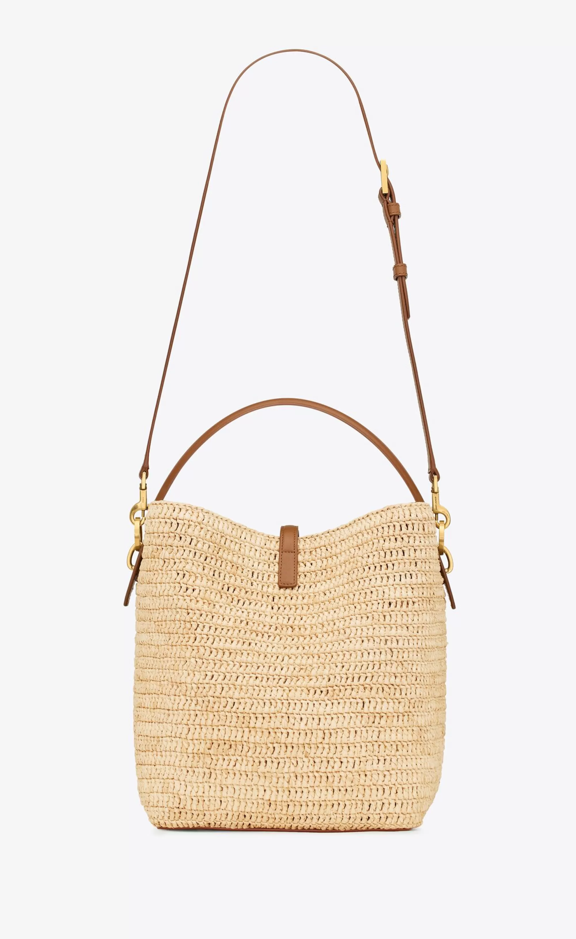 Women Saint Laurent HOBOS AND BUCKETS | LE 37^LE 37 In Woven Raffia And Vegetable-tanned Leather | | YSL.com