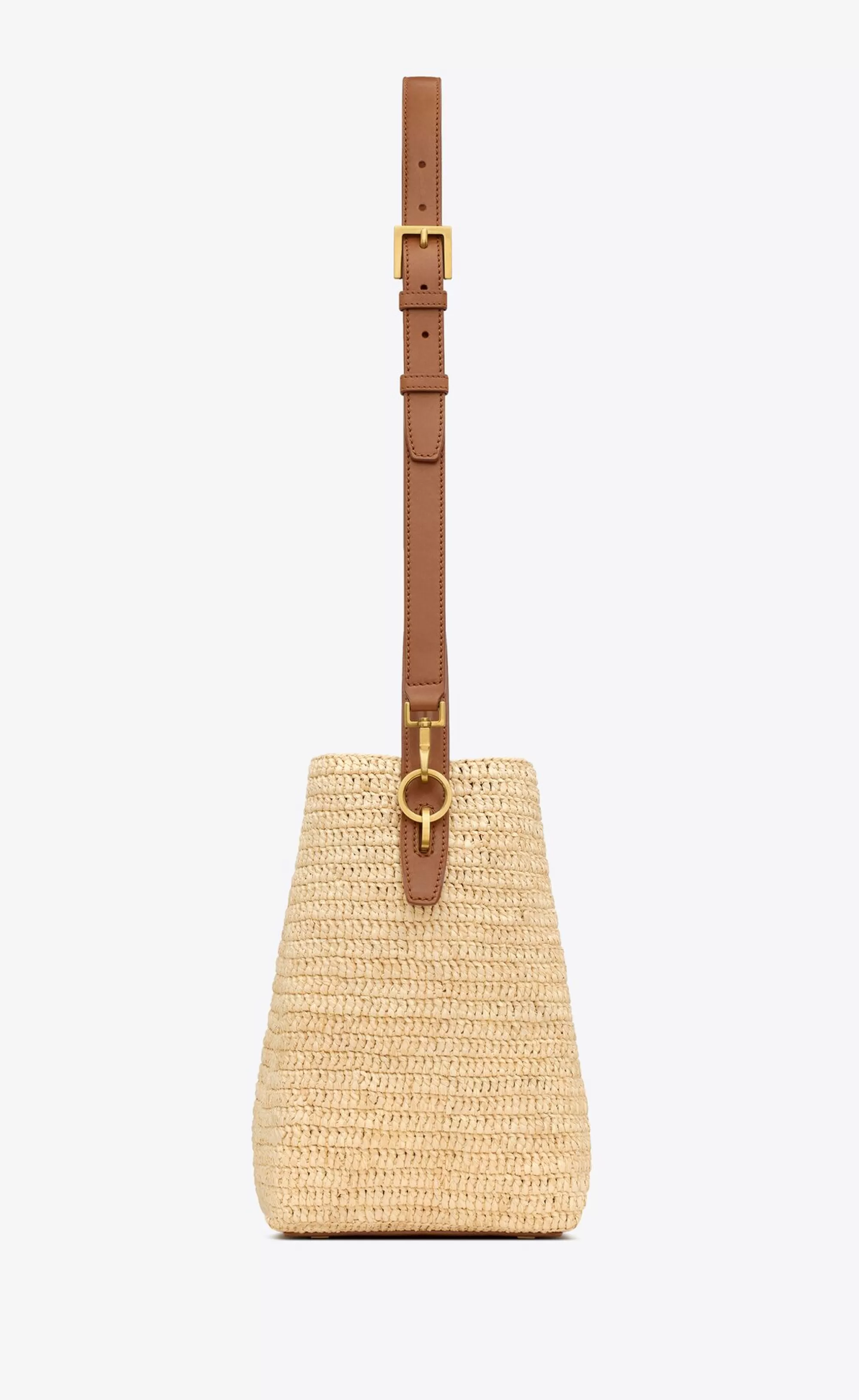 Women Saint Laurent HOBOS AND BUCKETS | LE 37^LE 37 In Woven Raffia And Vegetable-tanned Leather | | YSL.com
