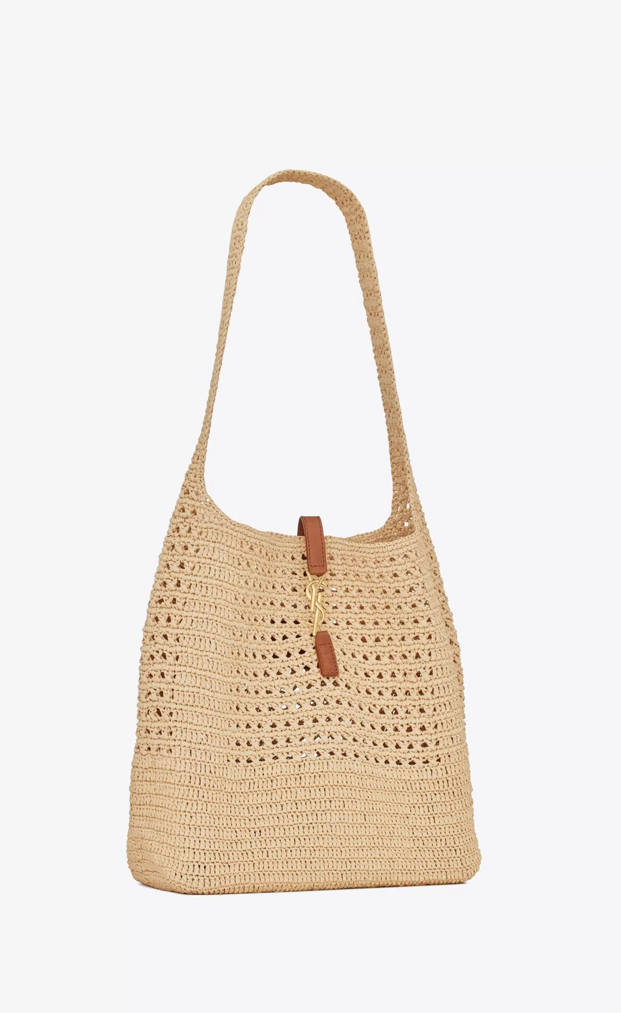 Women Saint Laurent TOTES AND SHOPPINGS | LE 5 à 7^LE 5 A 7 In Raffia Crochet And Smooth Leather | | YSL.com