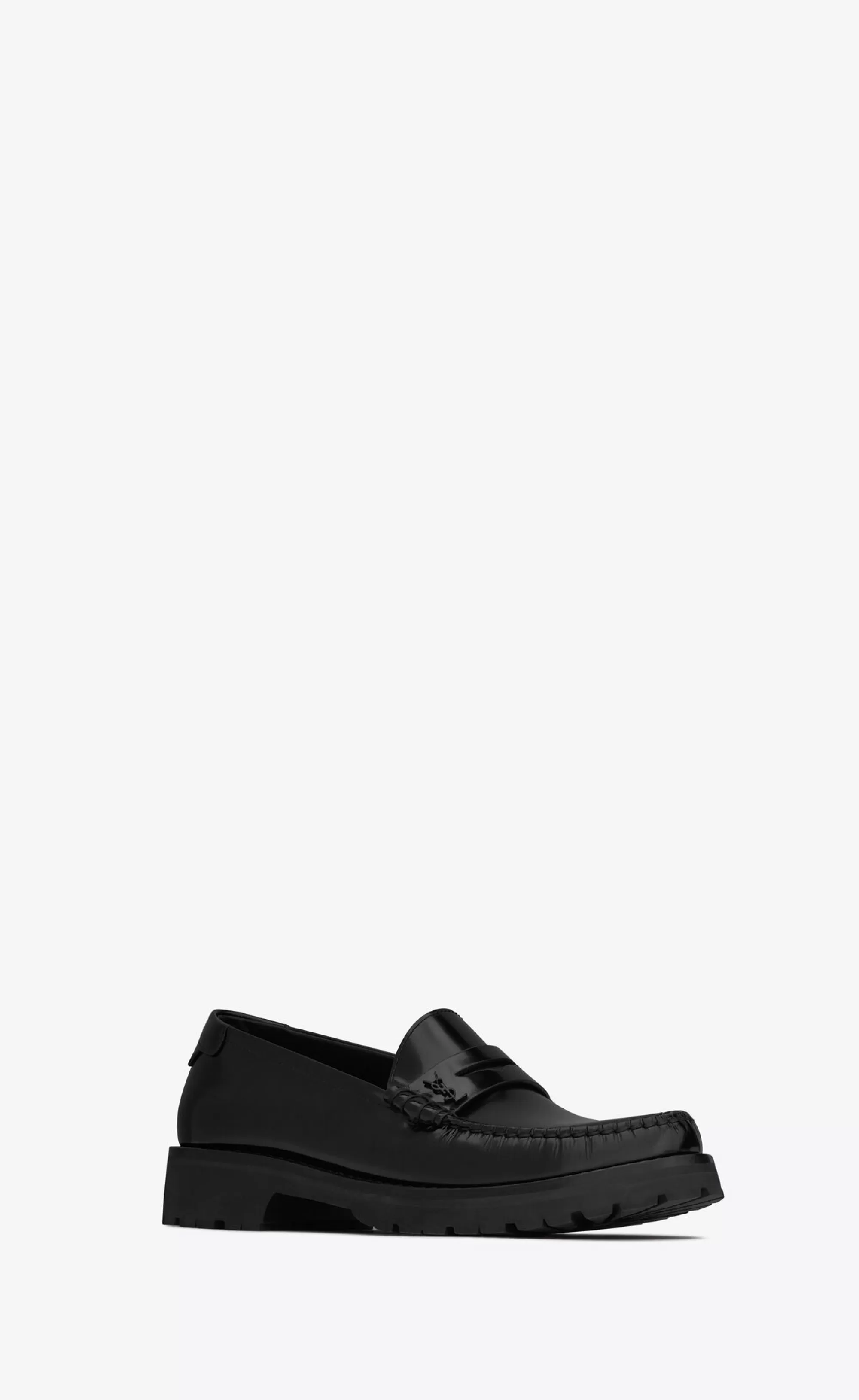 Women Saint Laurent LOAFERS | FLATS^Le Loafer Chunky Penny Slippers In Glazed Leather | | YSL.com
