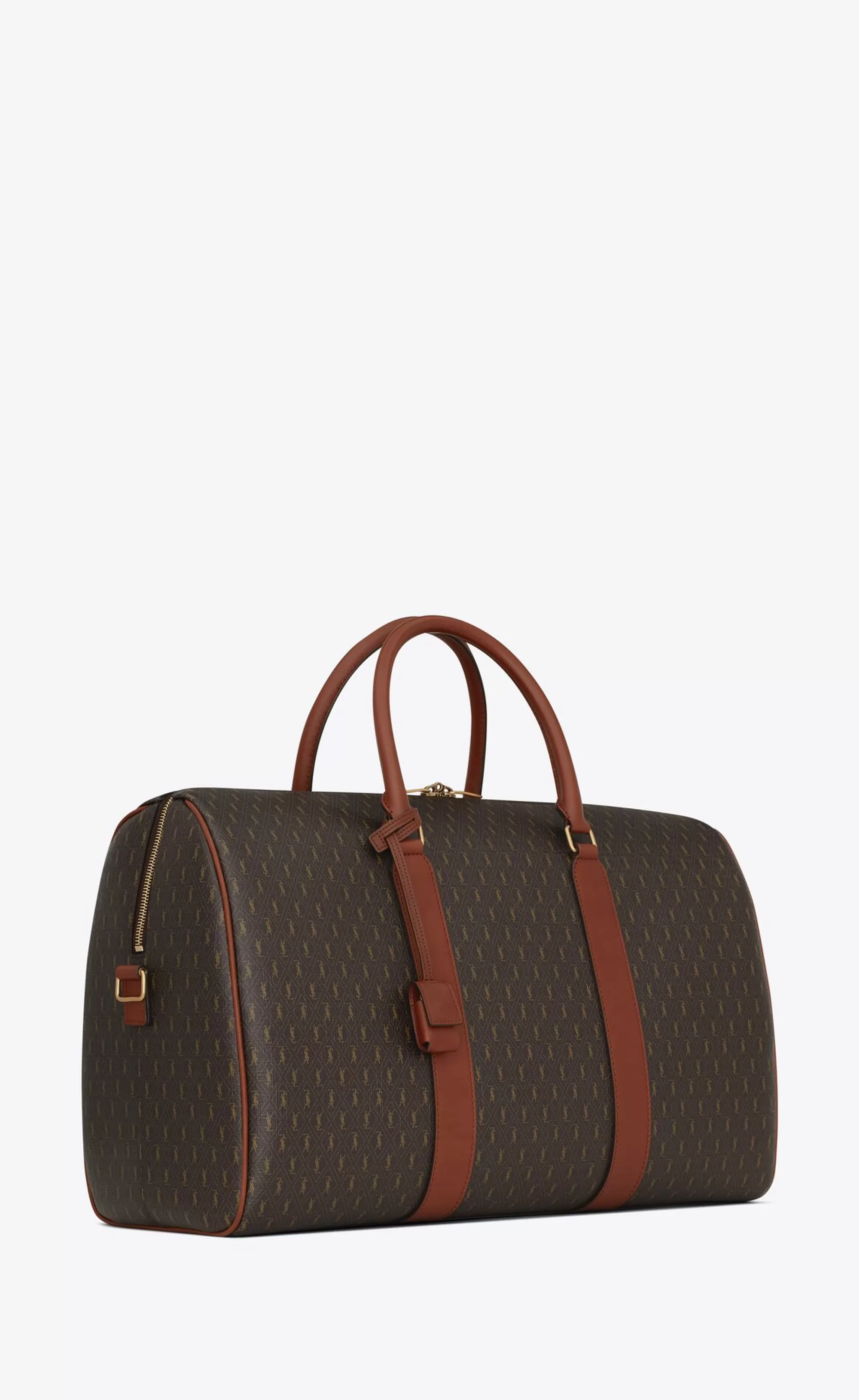 Saint Laurent TRAVEL BAGS^LE MONOGRAMME 48H DUFFLE IN CASSANDRE CANVAS AND VEGETABLE TANNED LEATHER | | YSL.com