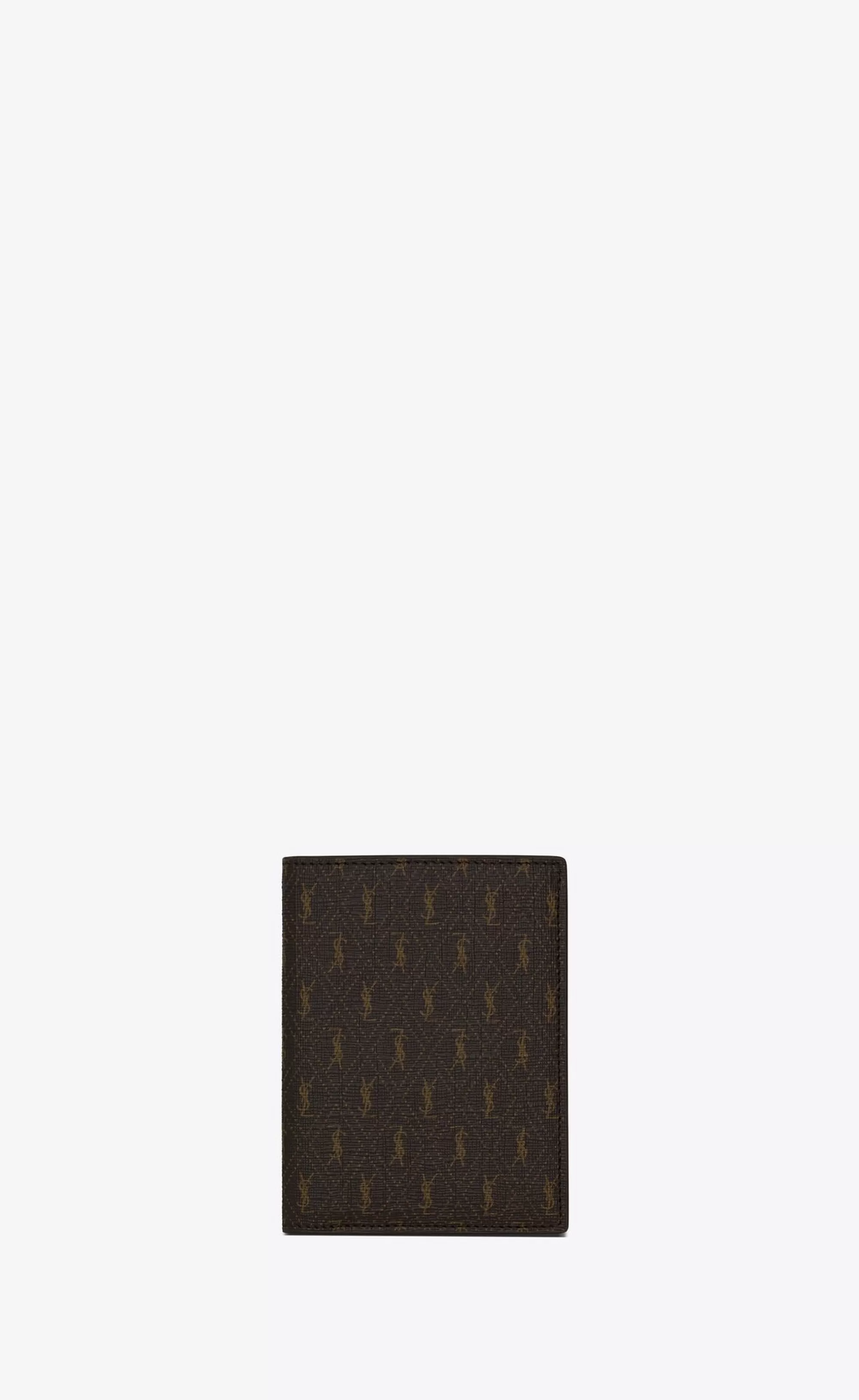Saint Laurent CARD CASES^LE MONOGRAMME Credit Card Wallet In CASSANDRE CANVAS AND SMOOTH LEATHER | | YSL.com