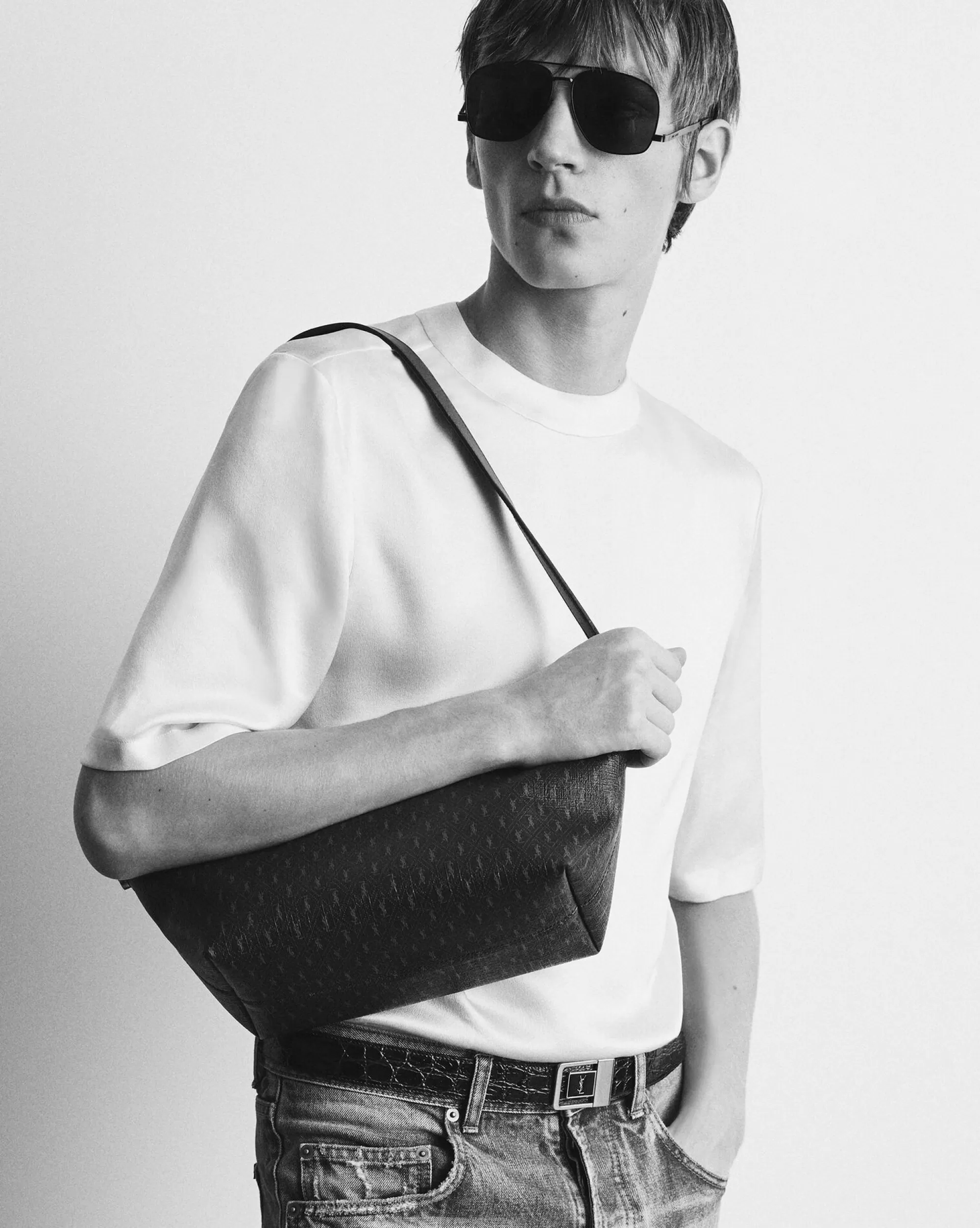 Saint Laurent MESSENGERS^LE MONOGRAMME CROSSBODY BAG IN CASSANDRE CANVAS AND SMOOTH LEATHER | | YSL.com