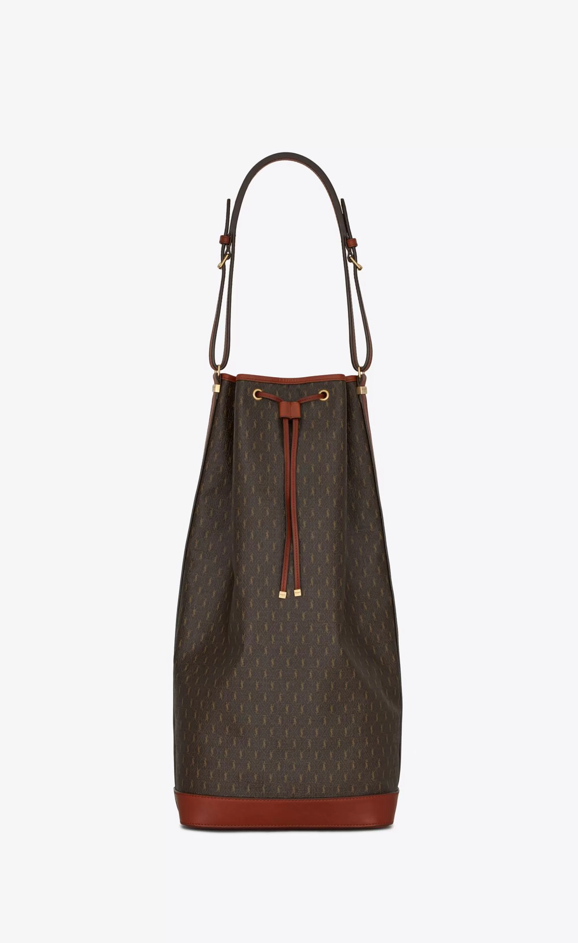 Saint Laurent MESSENGERS^LE MONOGRAMME LONG BUCKET BAG IN CASSANDRE CANVAS AND SMOOTH LEATHER | | YSL.com