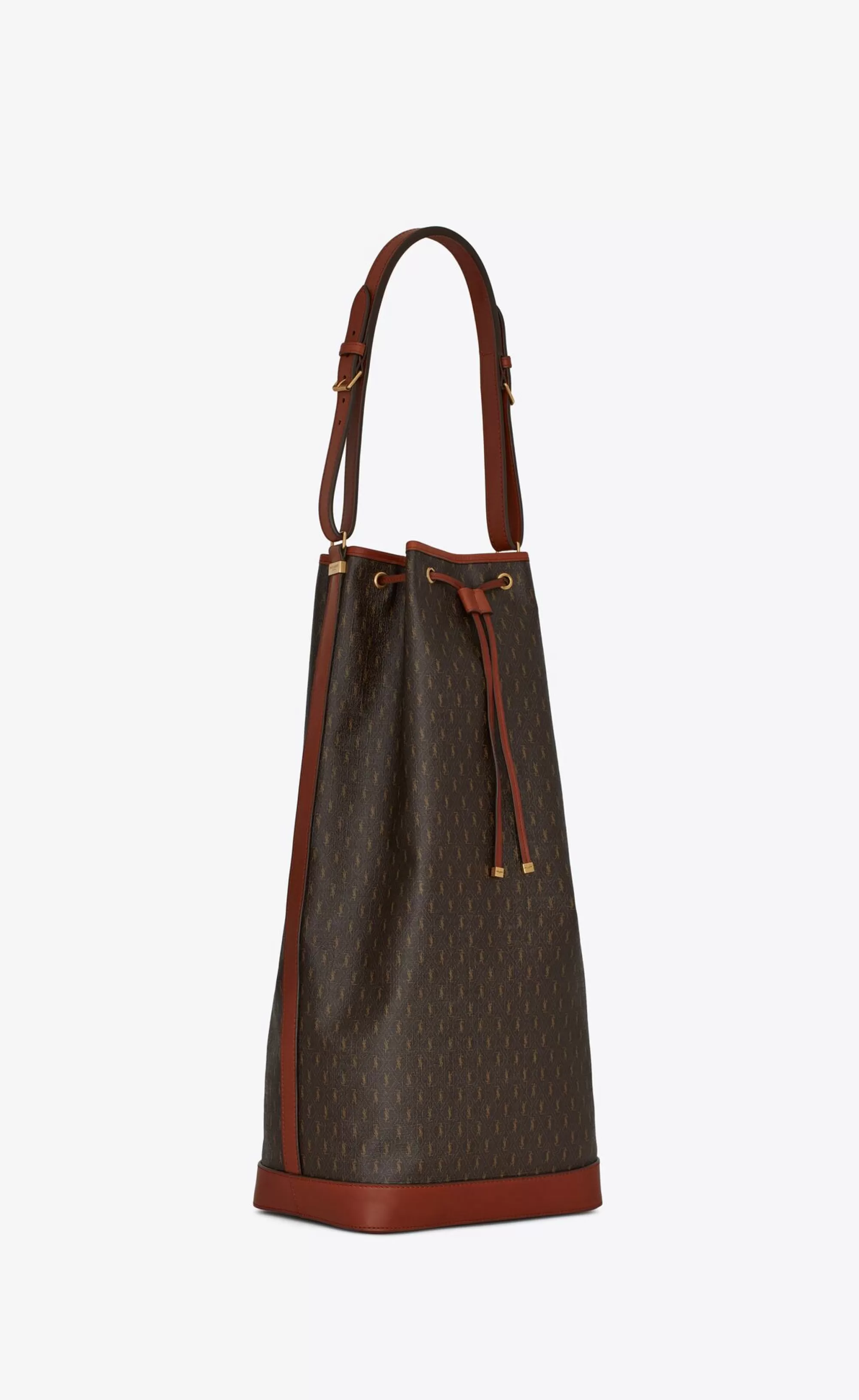Saint Laurent MESSENGERS^LE MONOGRAMME LONG BUCKET BAG IN CASSANDRE CANVAS AND SMOOTH LEATHER | | YSL.com