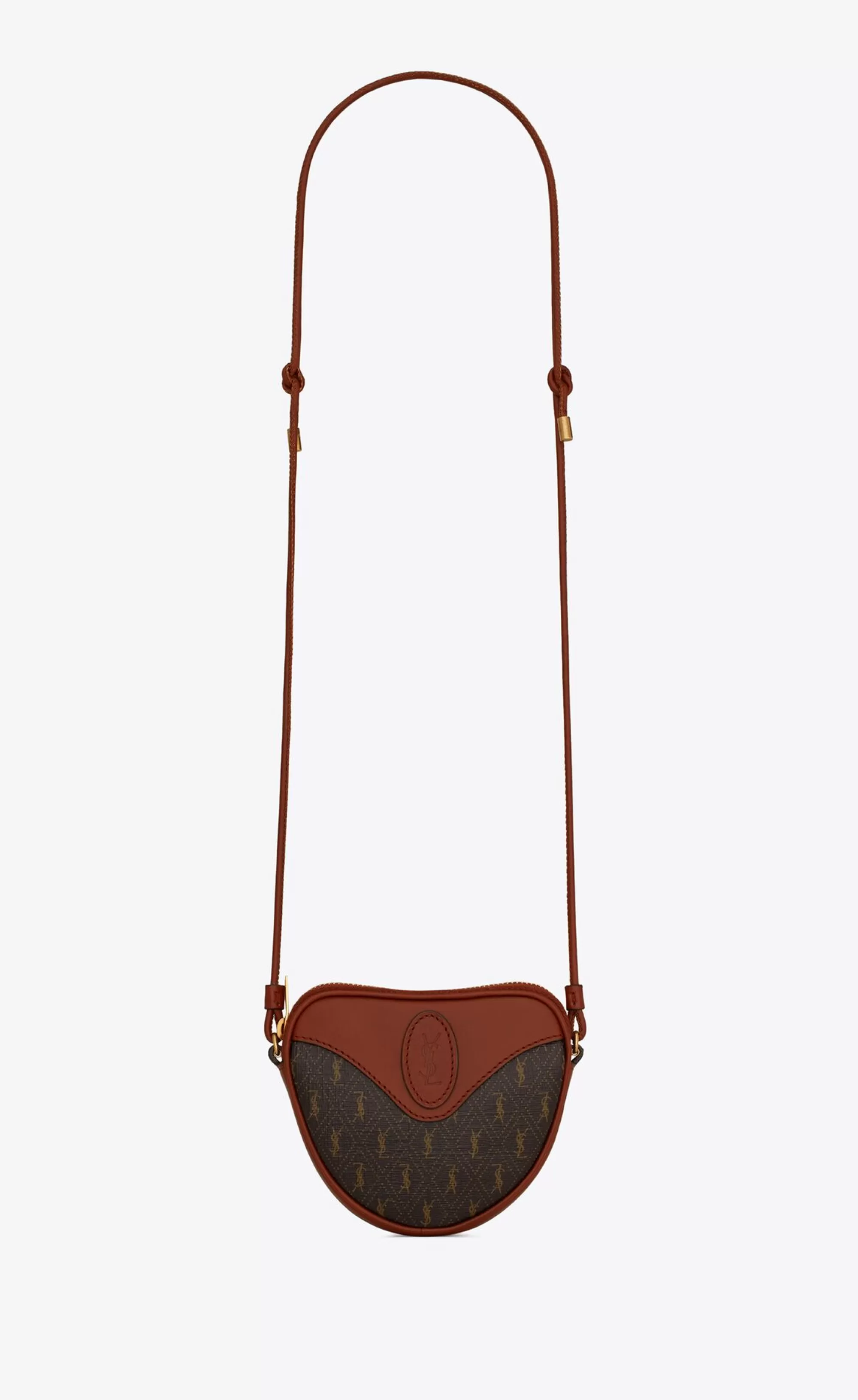 Women Saint Laurent SMALL ACCESSORIES^LE MONOGRAMME MICRO-CŒUR COIN PURSE IN CASSANDRE CANVAS AND SMOOTH LEATHER | | YSL.com