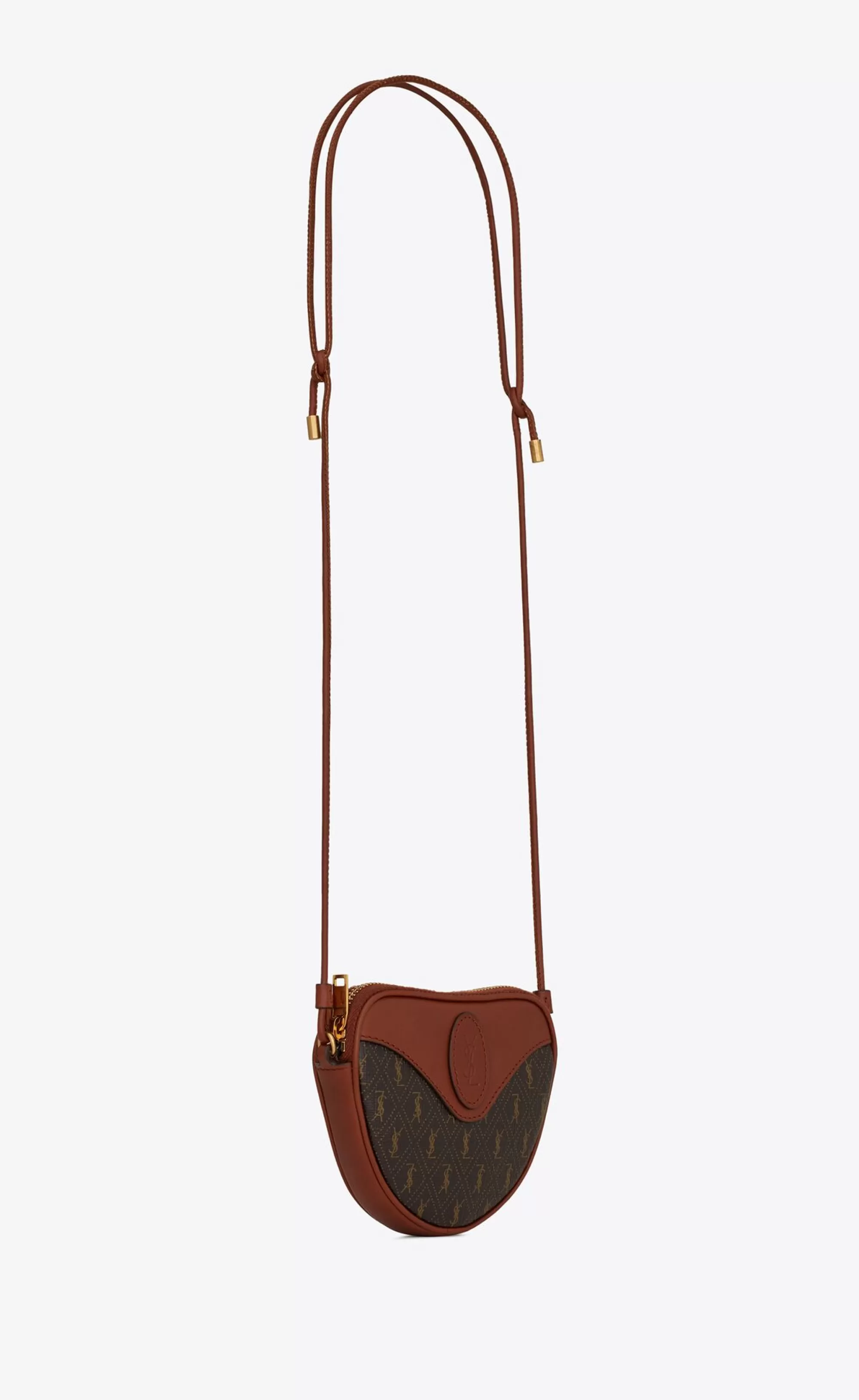 Women Saint Laurent SMALL ACCESSORIES^LE MONOGRAMME MICRO-CŒUR COIN PURSE IN CASSANDRE CANVAS AND SMOOTH LEATHER | | YSL.com