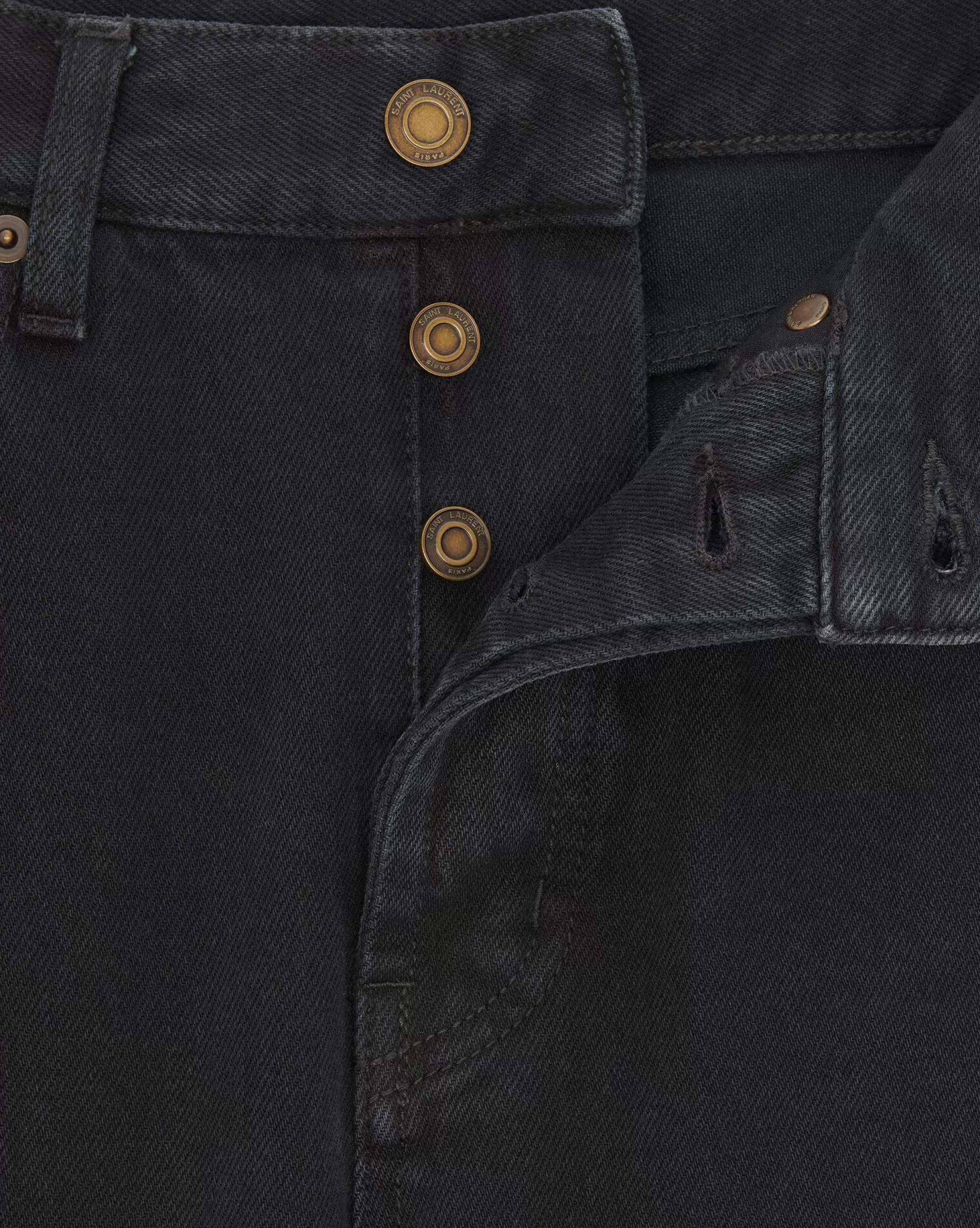 Women Saint Laurent Denim^Long Straight Jeans In Carbon Black Denim | | YSL.com
