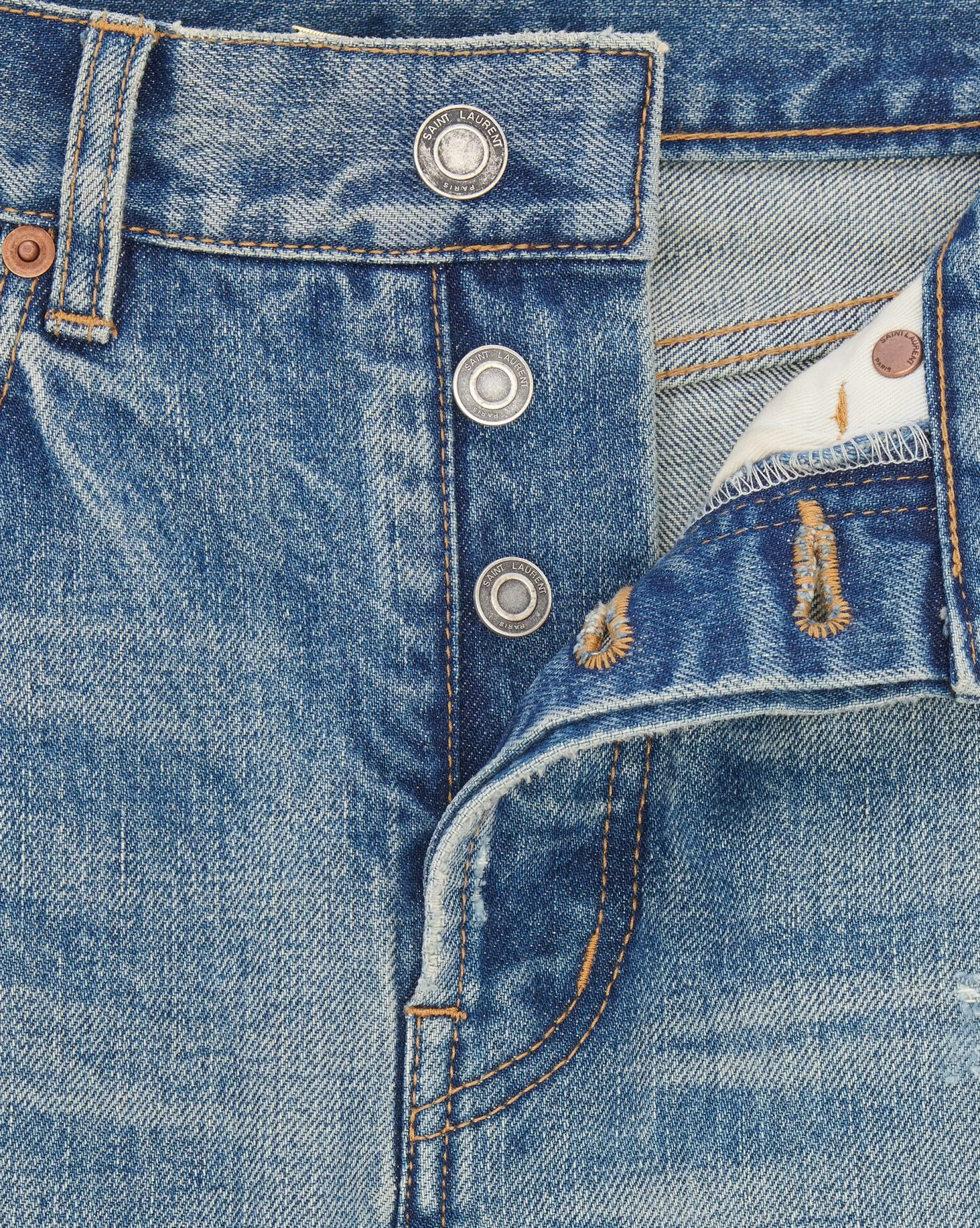 Women Saint Laurent Denim^Long Straight Jeans In Denim | | YSL.com