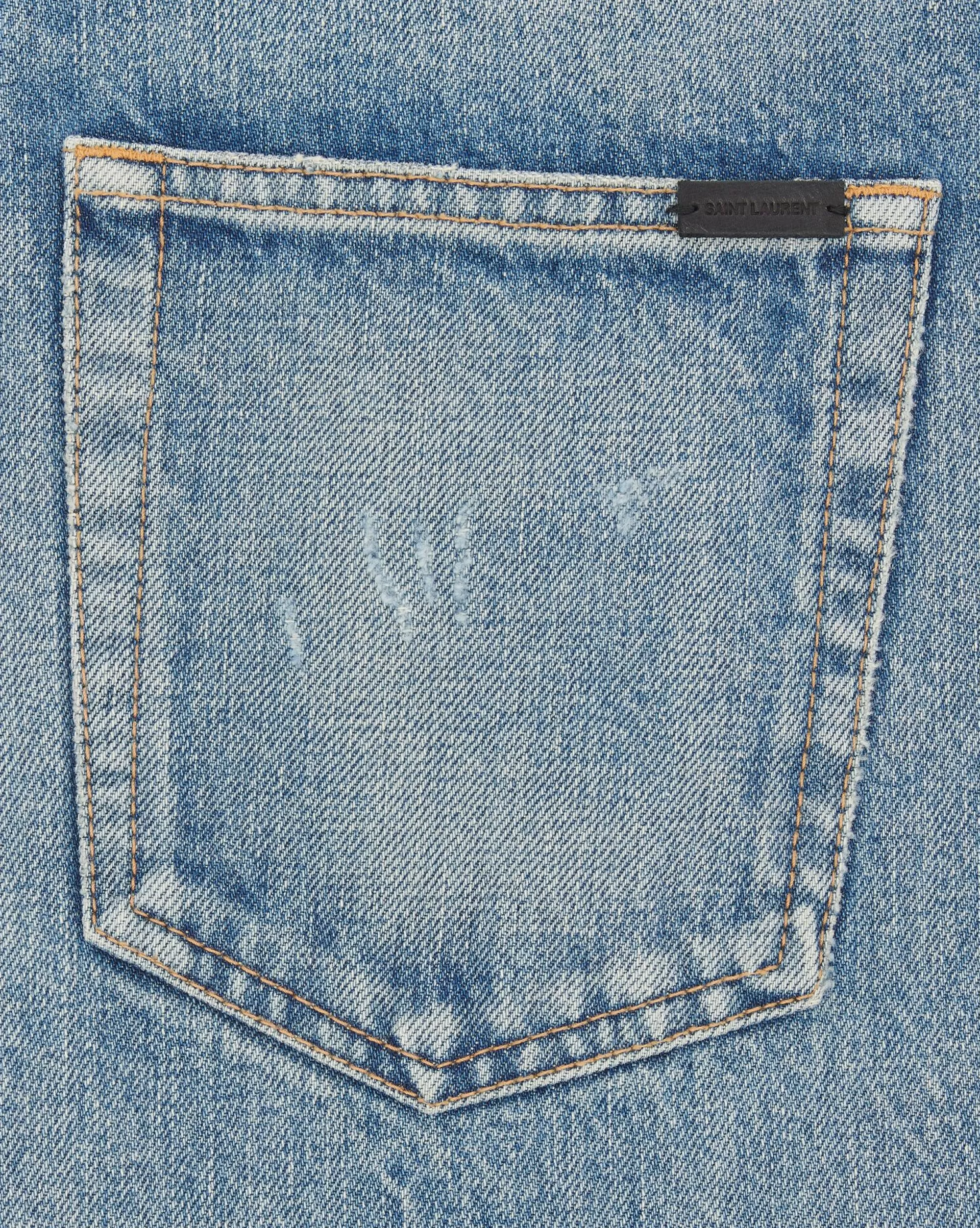 Women Saint Laurent Denim^Long Straight Jeans In Denim | | YSL.com