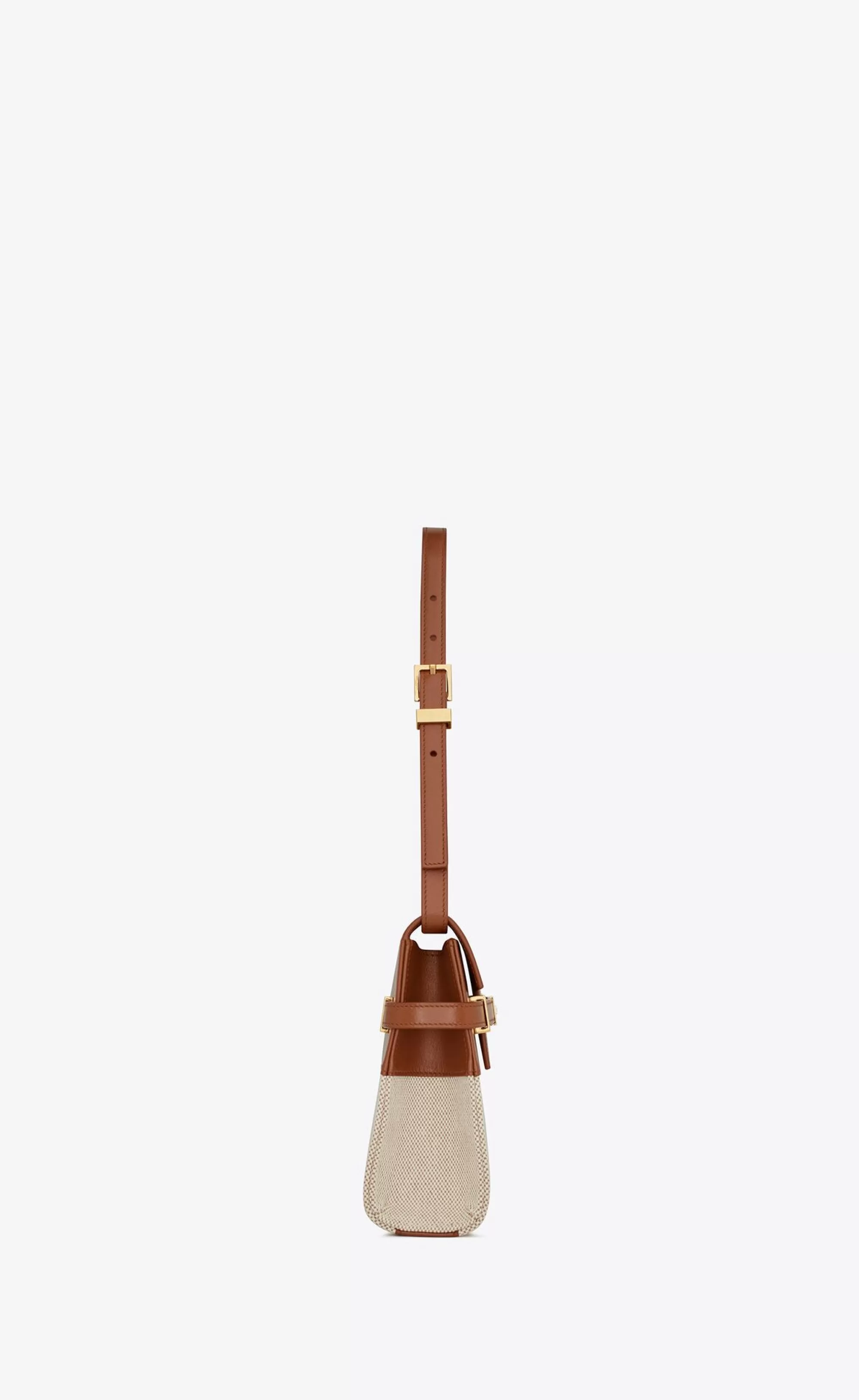 Women Saint Laurent SHOULDER BAGS | MANHATTAN^Manhattan Small Shoulder Bag In Cotton Canvas And Shiny Leather | | YSL.com