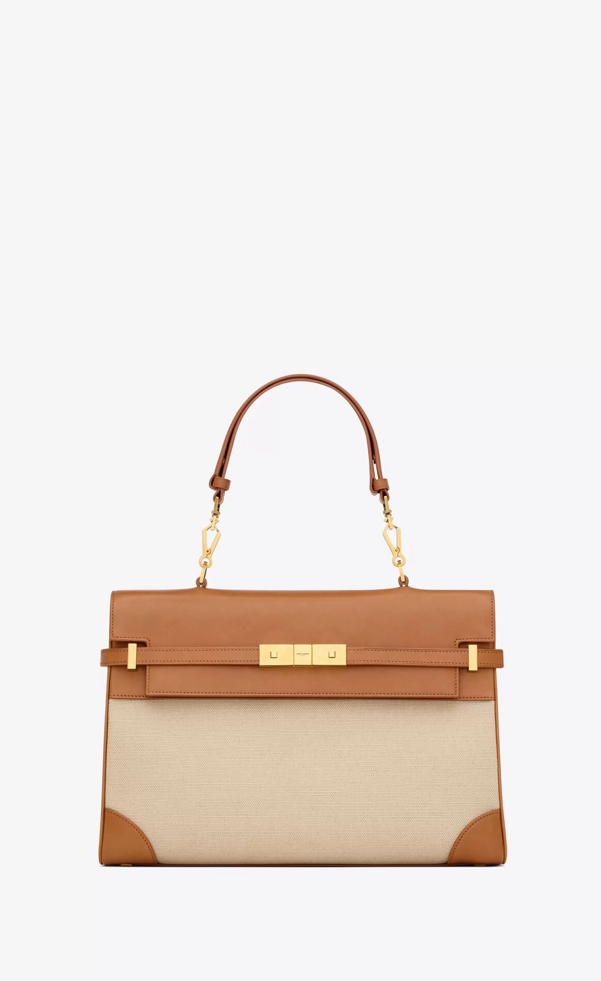 Women Saint Laurent TOP HANDLES | MANHATTAN^MANHATTAN Top Handle In Canvas And Leather | | YSL.com