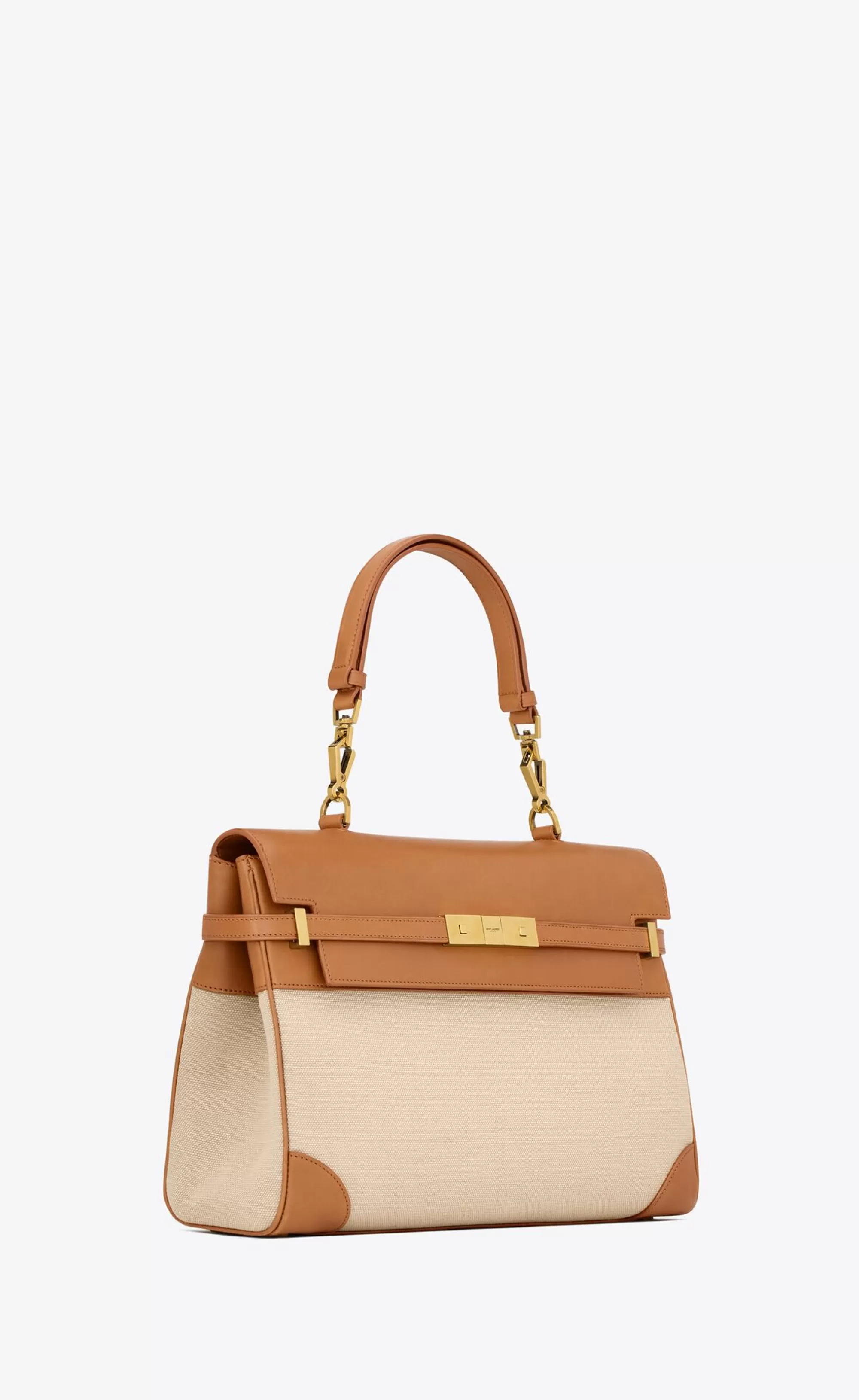 Women Saint Laurent TOP HANDLES | MANHATTAN^MANHATTAN Top Handle In Canvas And Leather | | YSL.com