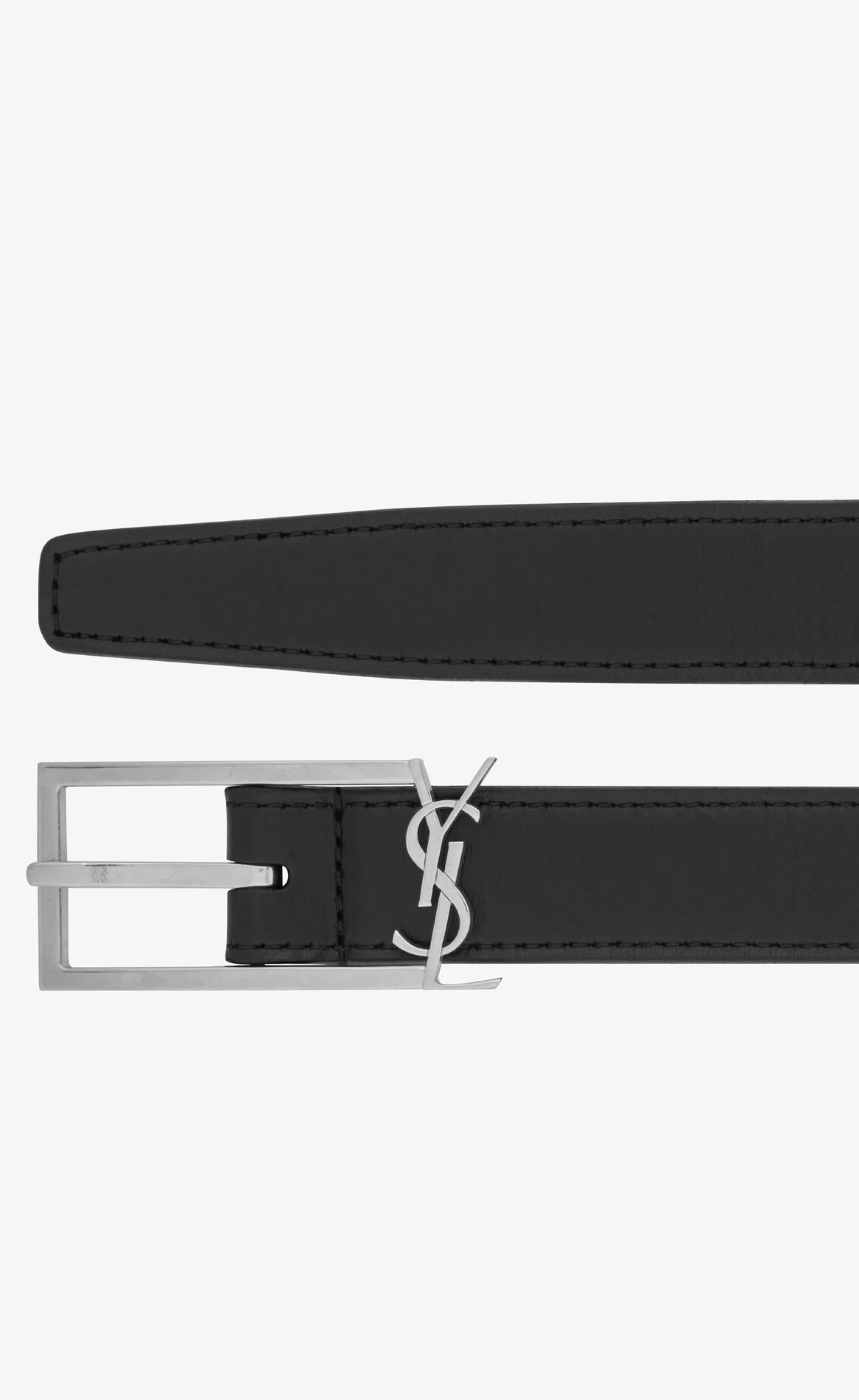 Saint Laurent BELTS^NEW CASSANDRE BUCKLE BELT IN SMOOTH LEATHER | | YSL.com