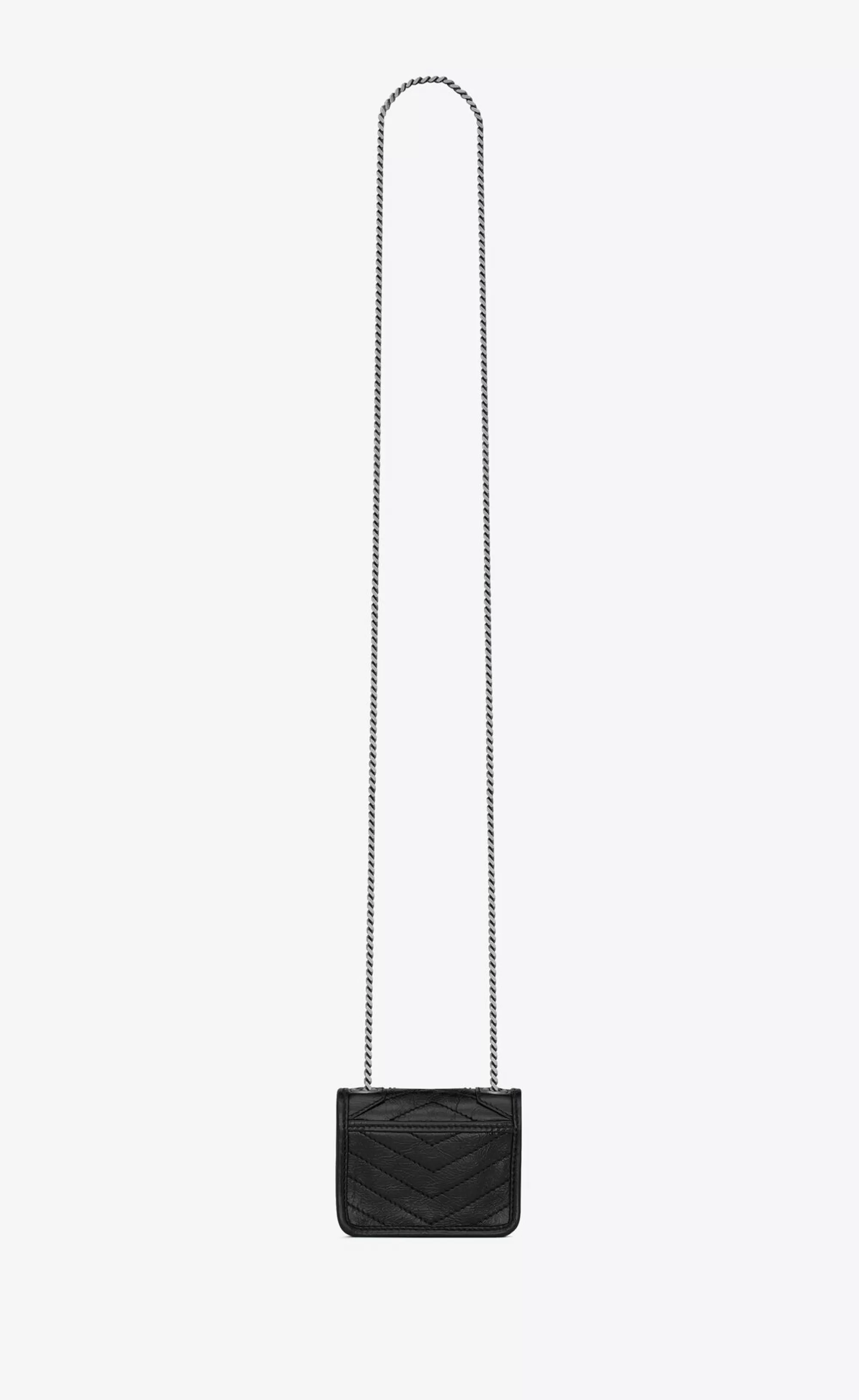 Women Saint Laurent SMALL ACCESSORIES^NIKI AIRPODS HOLDER MICRO BAG IN CRINKLED VINTAGE LEATHER | | YSL.com