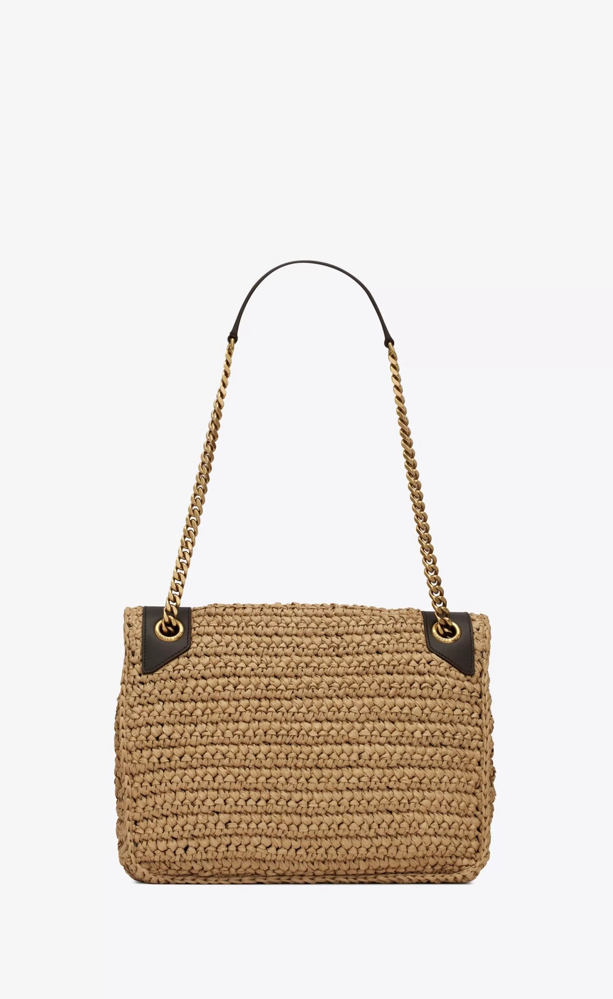 Women Saint Laurent SHOULDER BAGS | NIKI^NIKI Medium CHAIN BAG In Raffia And Leather | | YSL.com