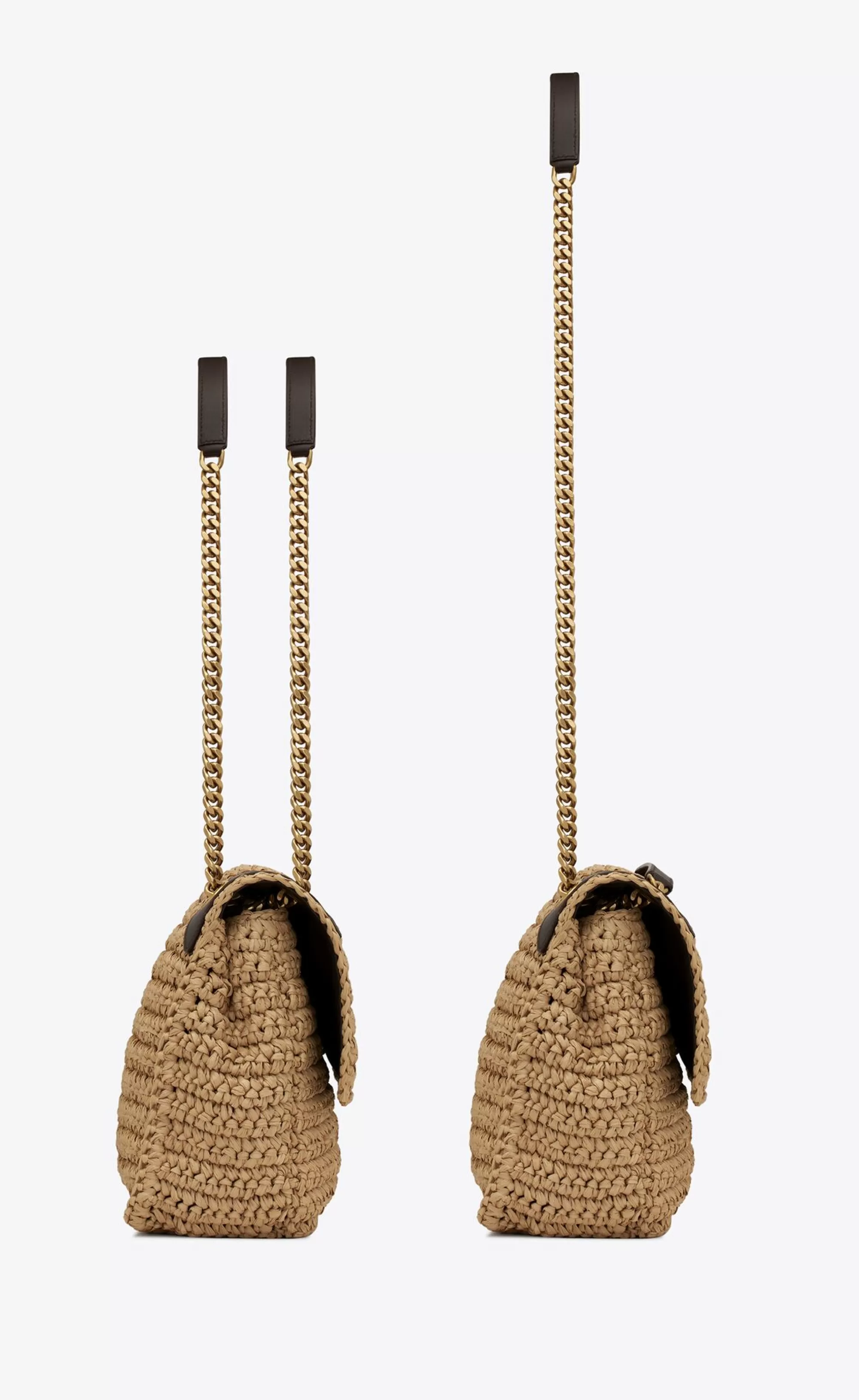 Women Saint Laurent SHOULDER BAGS | NIKI^NIKI Medium CHAIN BAG In Raffia And Leather | | YSL.com