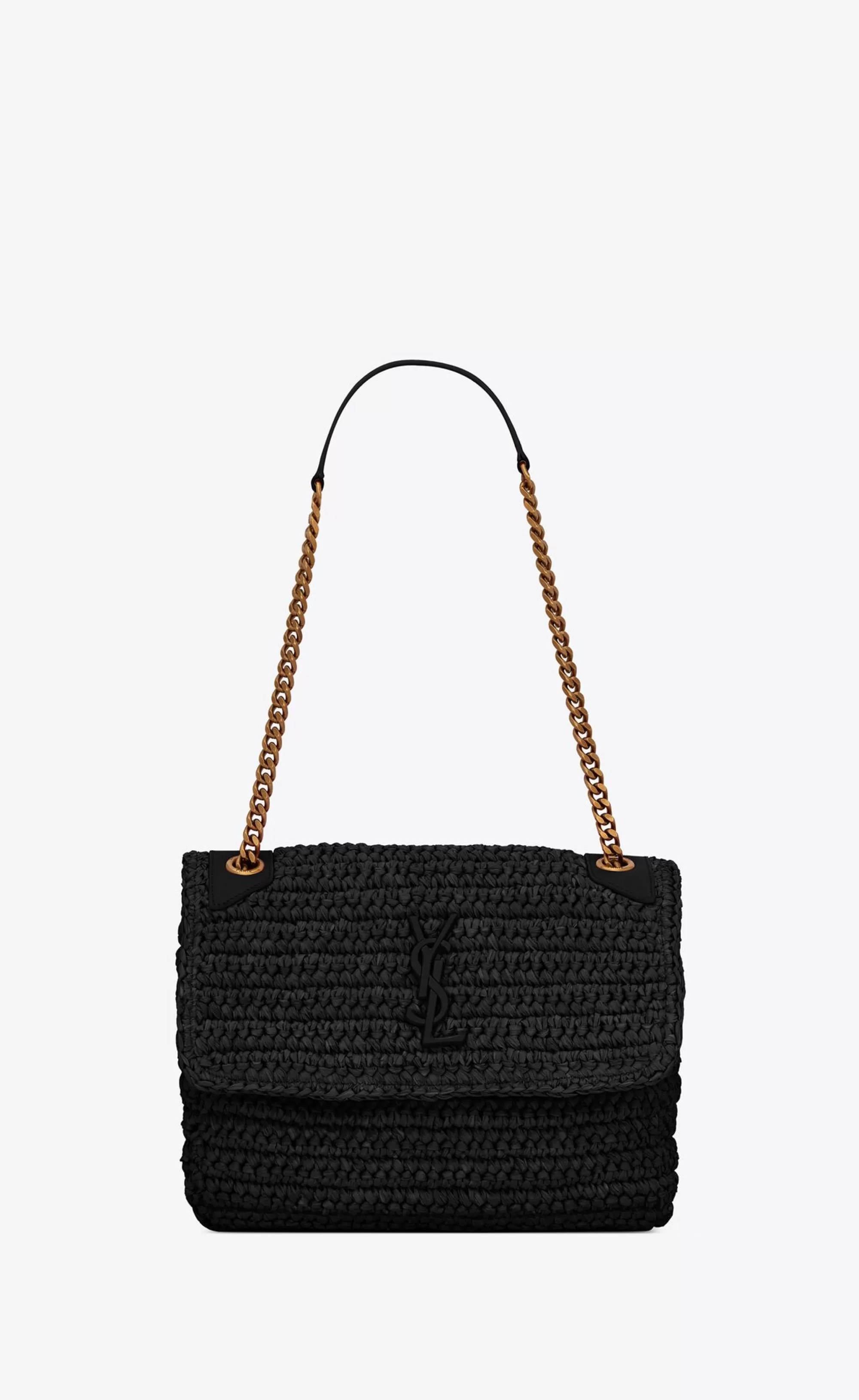 Women Saint Laurent SHOULDER BAGS | SHOULDER BAGS^NIKI Medium CHAIN BAG In Raffia And Leather | | YSL.com
