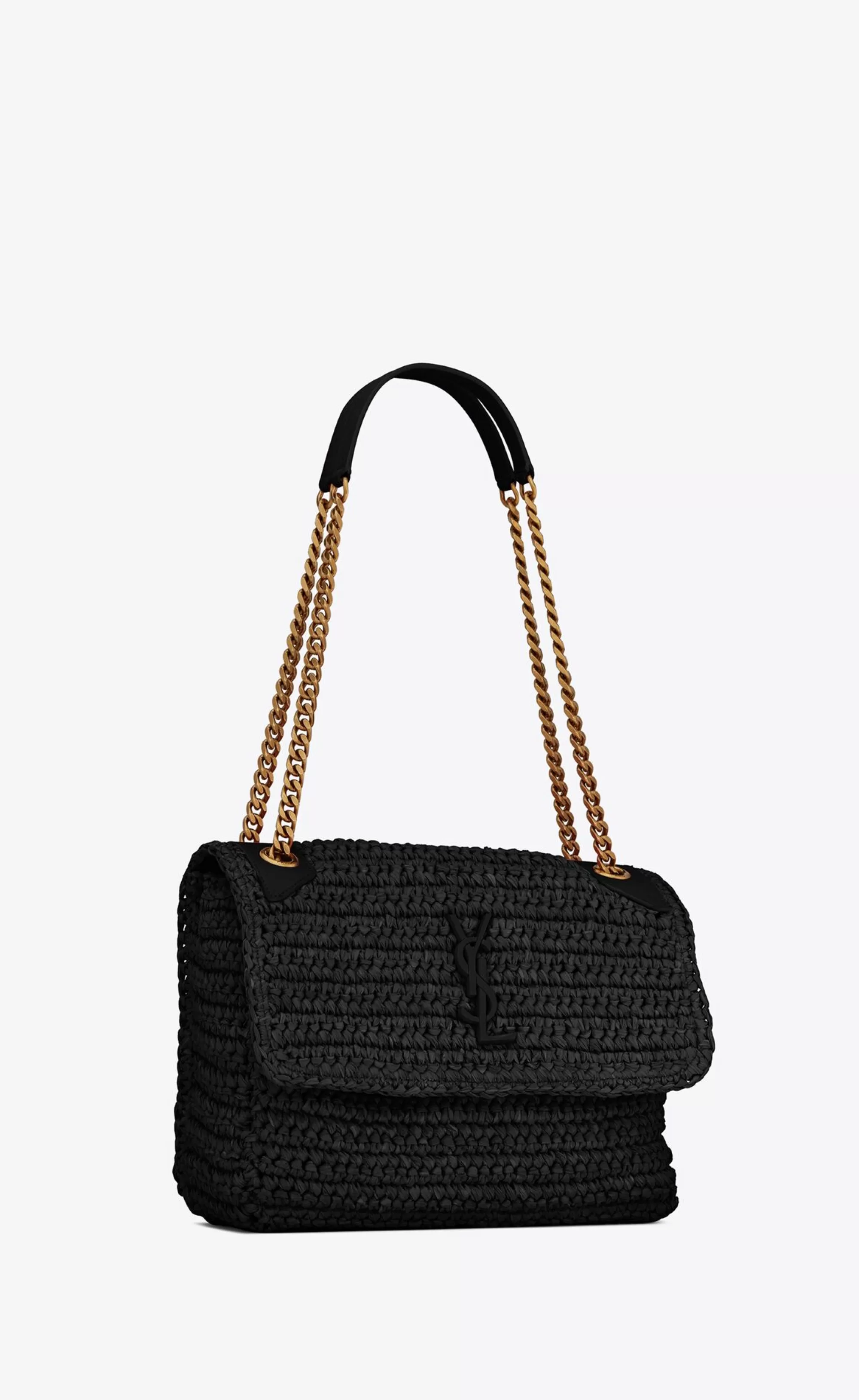 Women Saint Laurent SHOULDER BAGS | SHOULDER BAGS^NIKI Medium CHAIN BAG In Raffia And Leather | | YSL.com