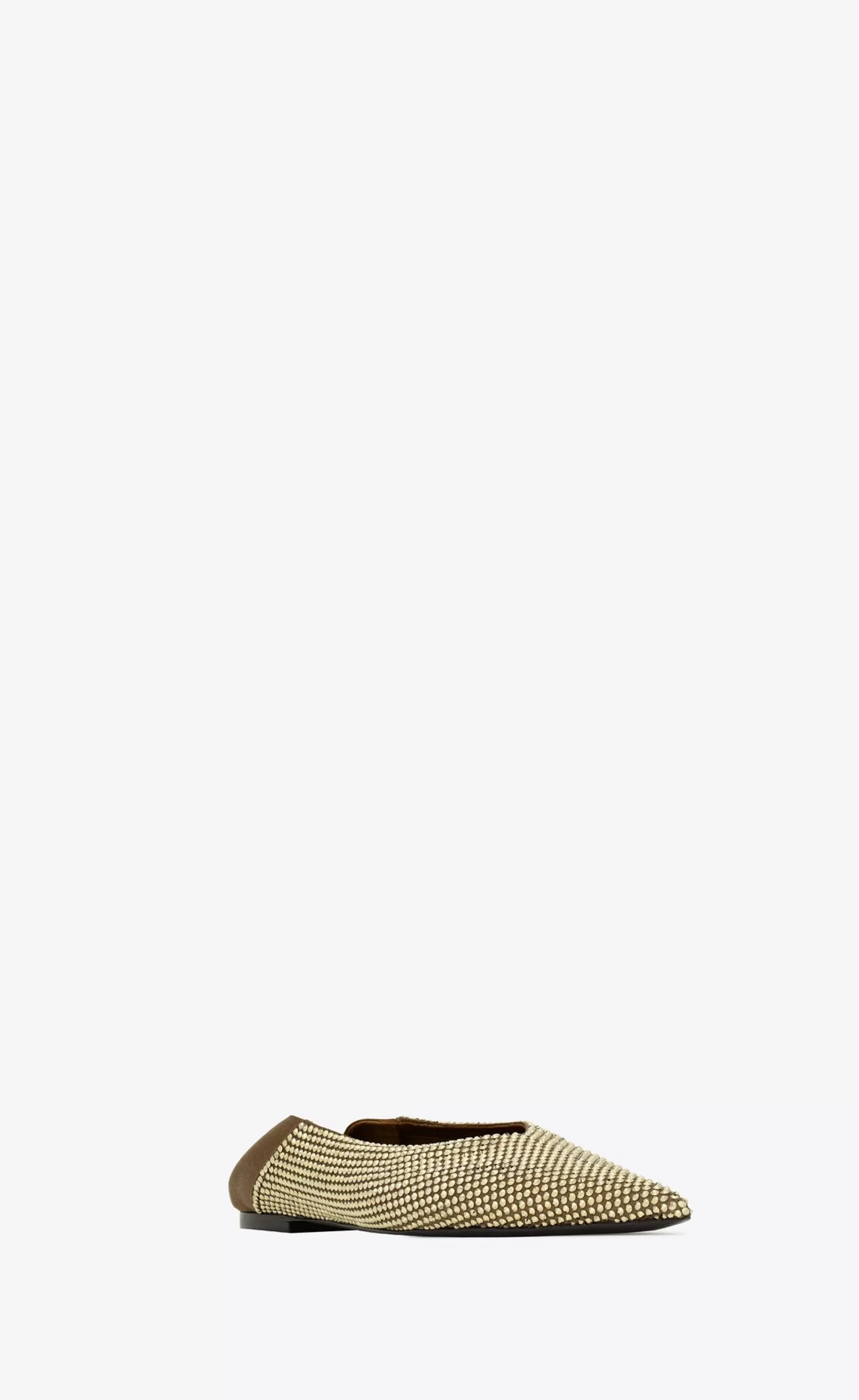 Women Saint Laurent FLATS^NOUR Slippers In Satin Crepe And Rhinestones | | YSL.com