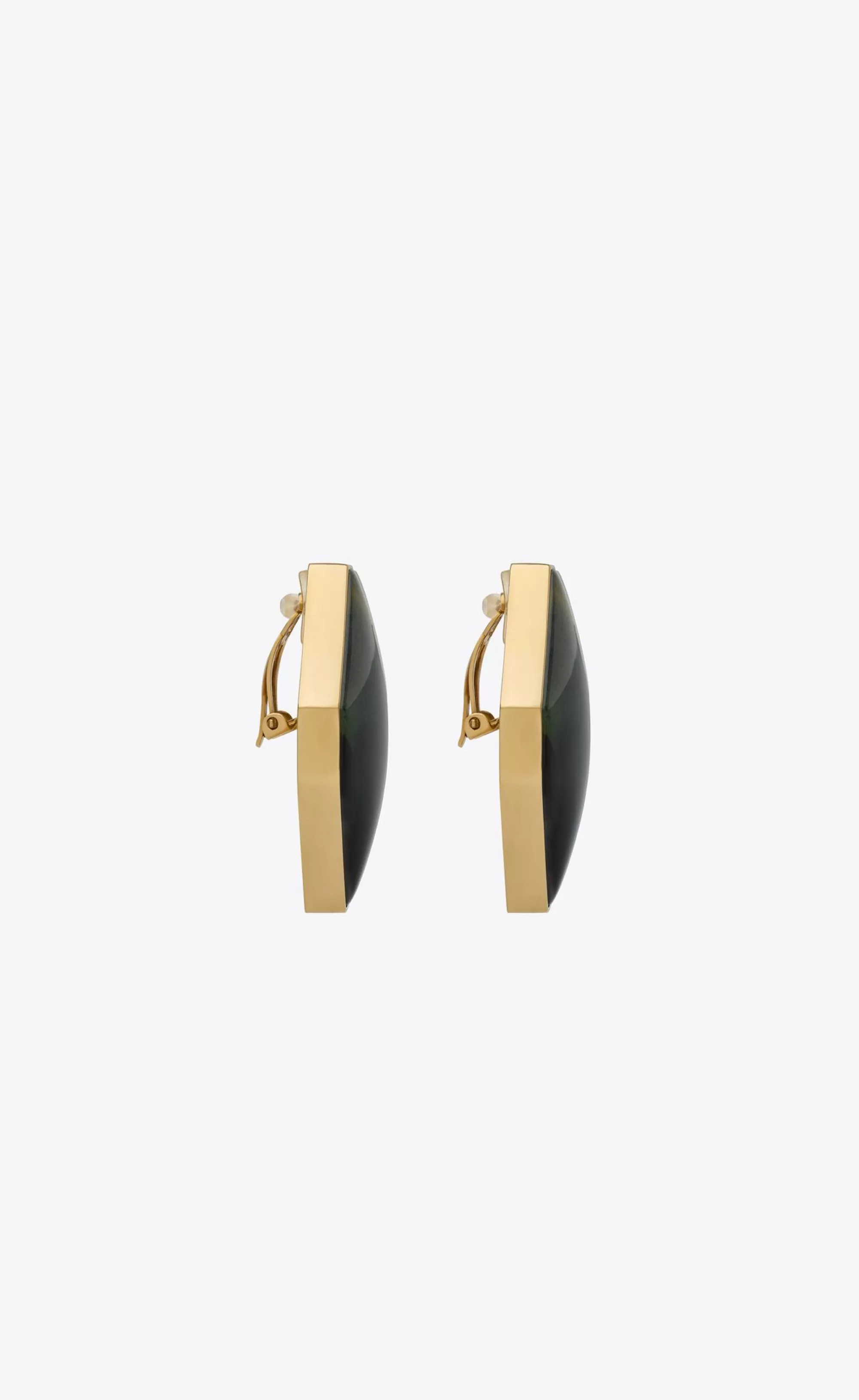 Women Saint Laurent EARRINGS^Octagon Cabochon Earrings In Resin | | YSL.com