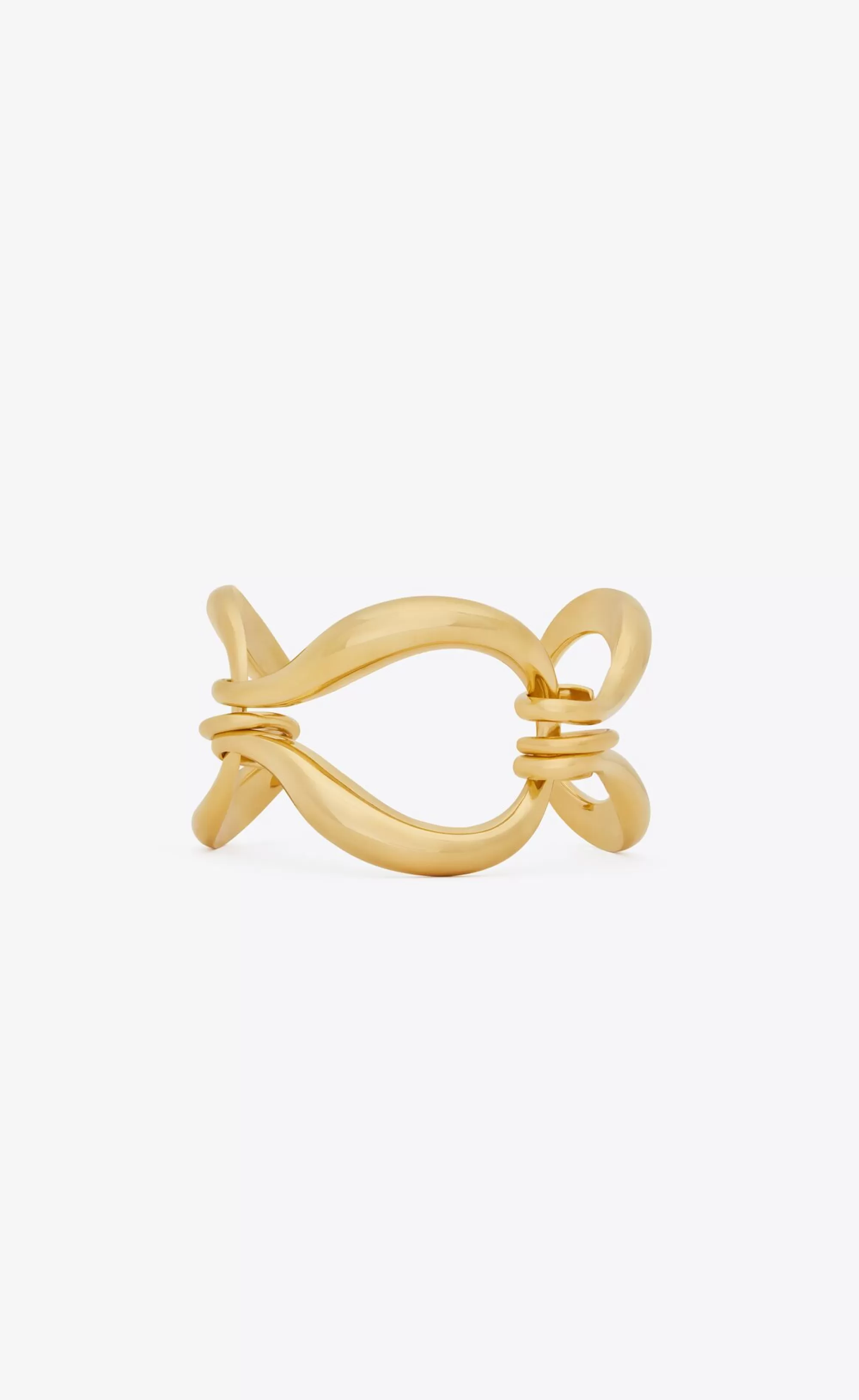 Women Saint Laurent CUFFS AND BRACELETS^Oversized Hook-chain Bracelet In Metal | | YSL.com