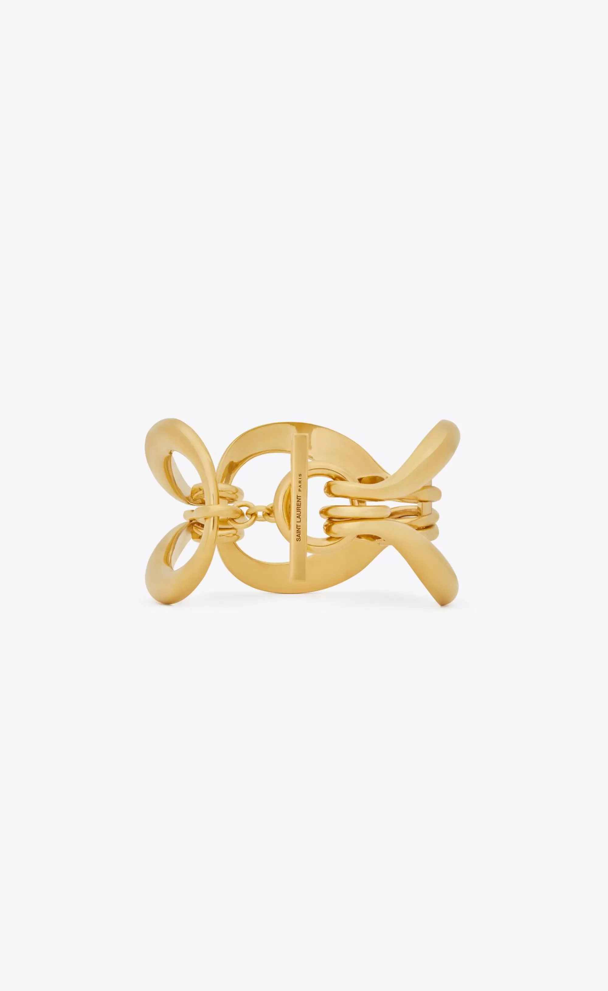 Women Saint Laurent CUFFS AND BRACELETS^Oversized Hook-chain Bracelet In Metal | | YSL.com