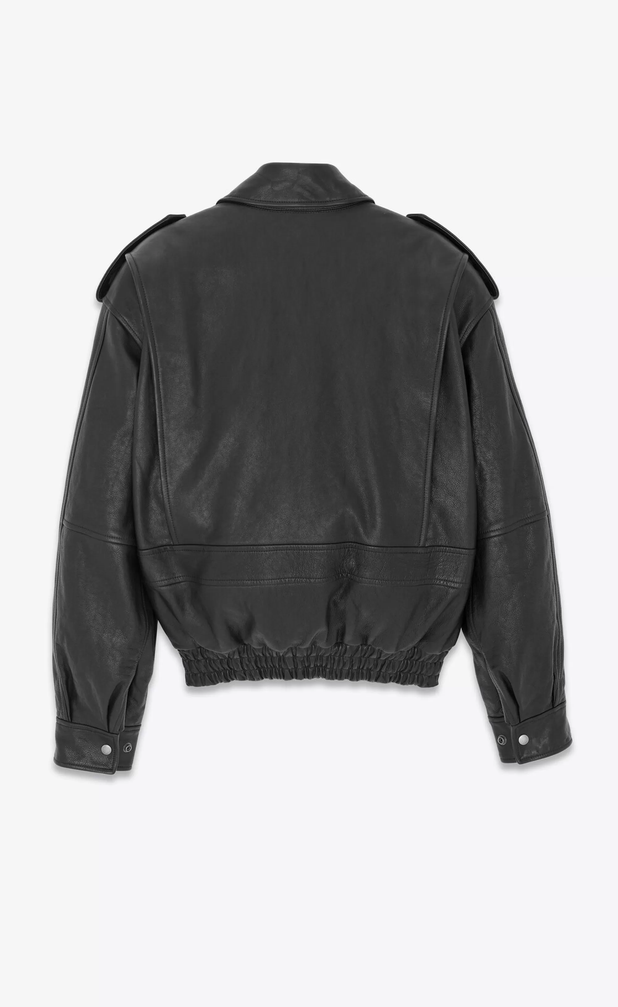 Women Saint Laurent Leather^Oversized Jacket In Grained Leather | | YSL.com