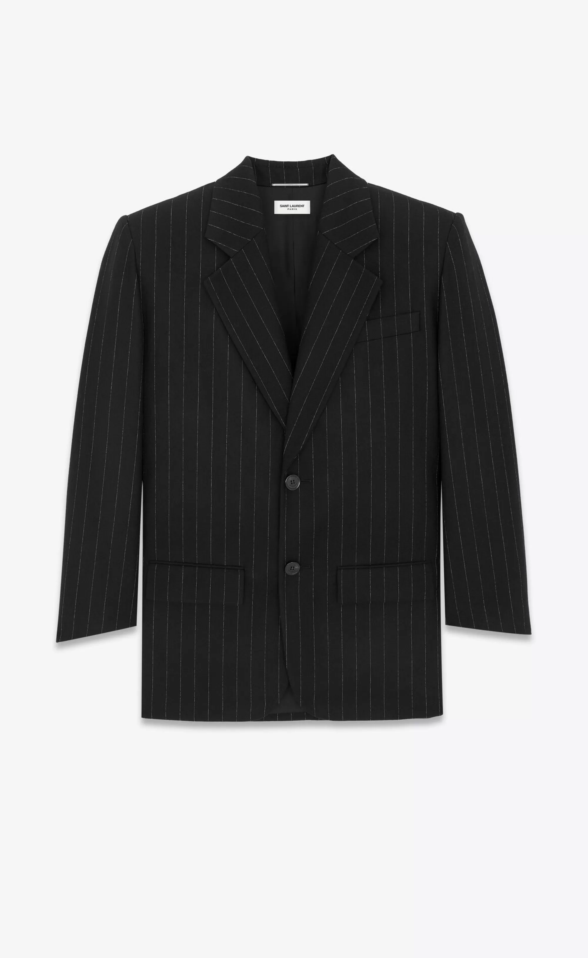 Saint Laurent ALL READY TO WEAR | JACKETS AND PANTS^Oversized Jacket In Pinstripe Wool Felt | | YSL.com