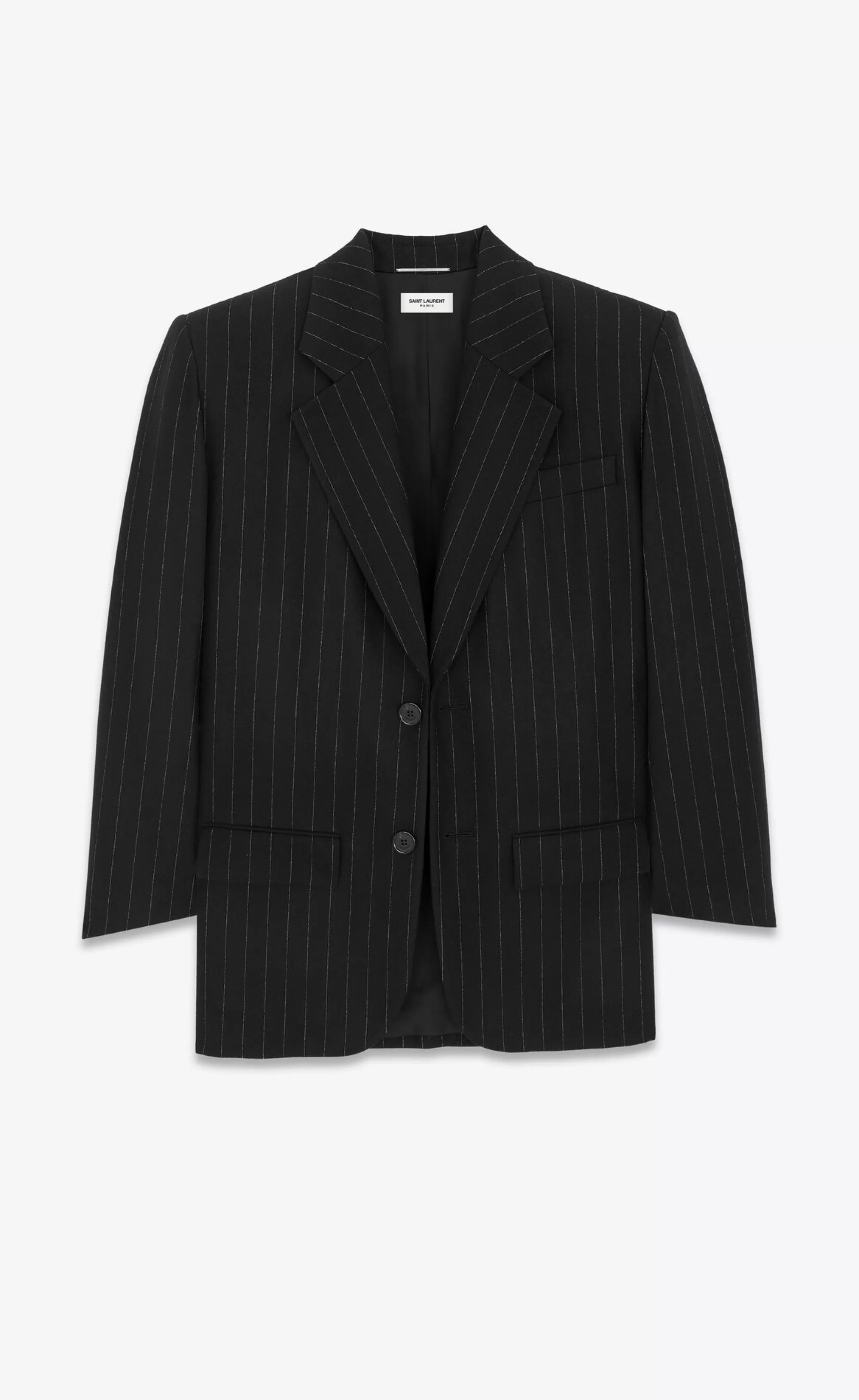 Saint Laurent ALL READY TO WEAR | JACKETS AND PANTS^Oversized Jacket In Pinstripe Wool Felt | | YSL.com