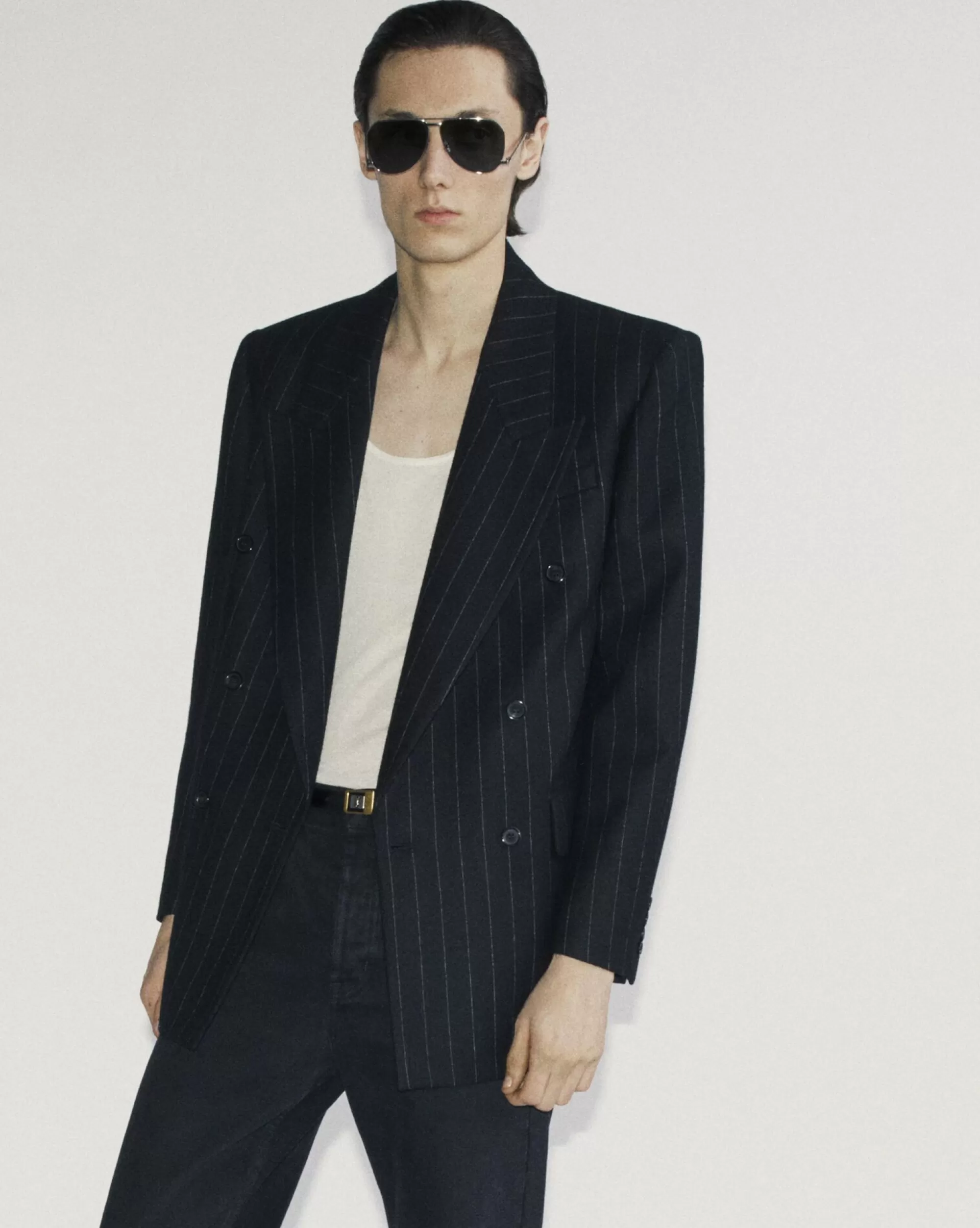 Saint Laurent ALL READY TO WEAR | SMOKING^Oversized Jacket In Pinstripe Wool Felt | | YSL.com