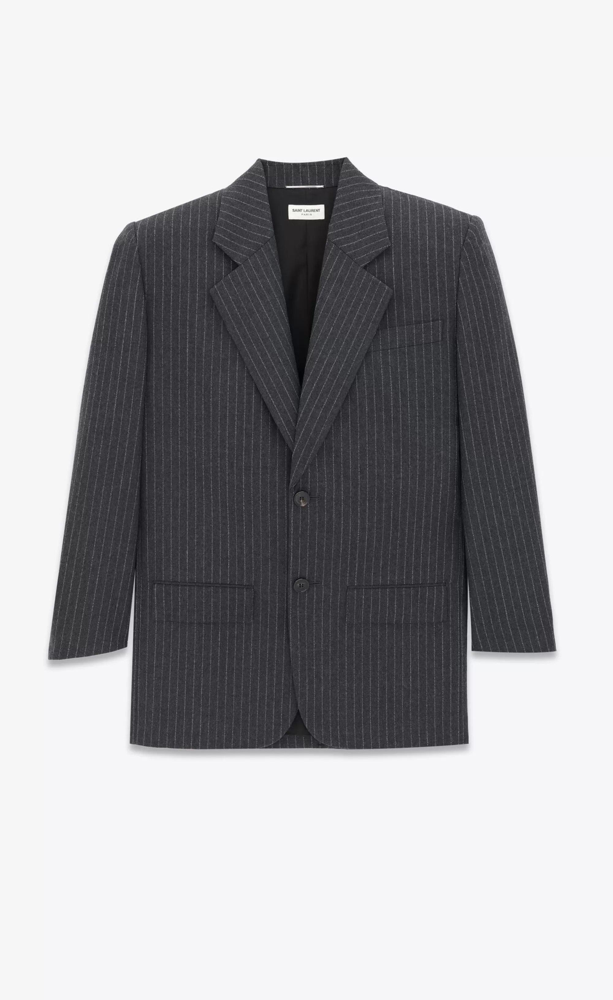 Saint Laurent ALL READY TO WEAR | JACKETS AND PANTS^Oversized Jacket In RIVE GAUCHE Striped Flannel | | YSL.com