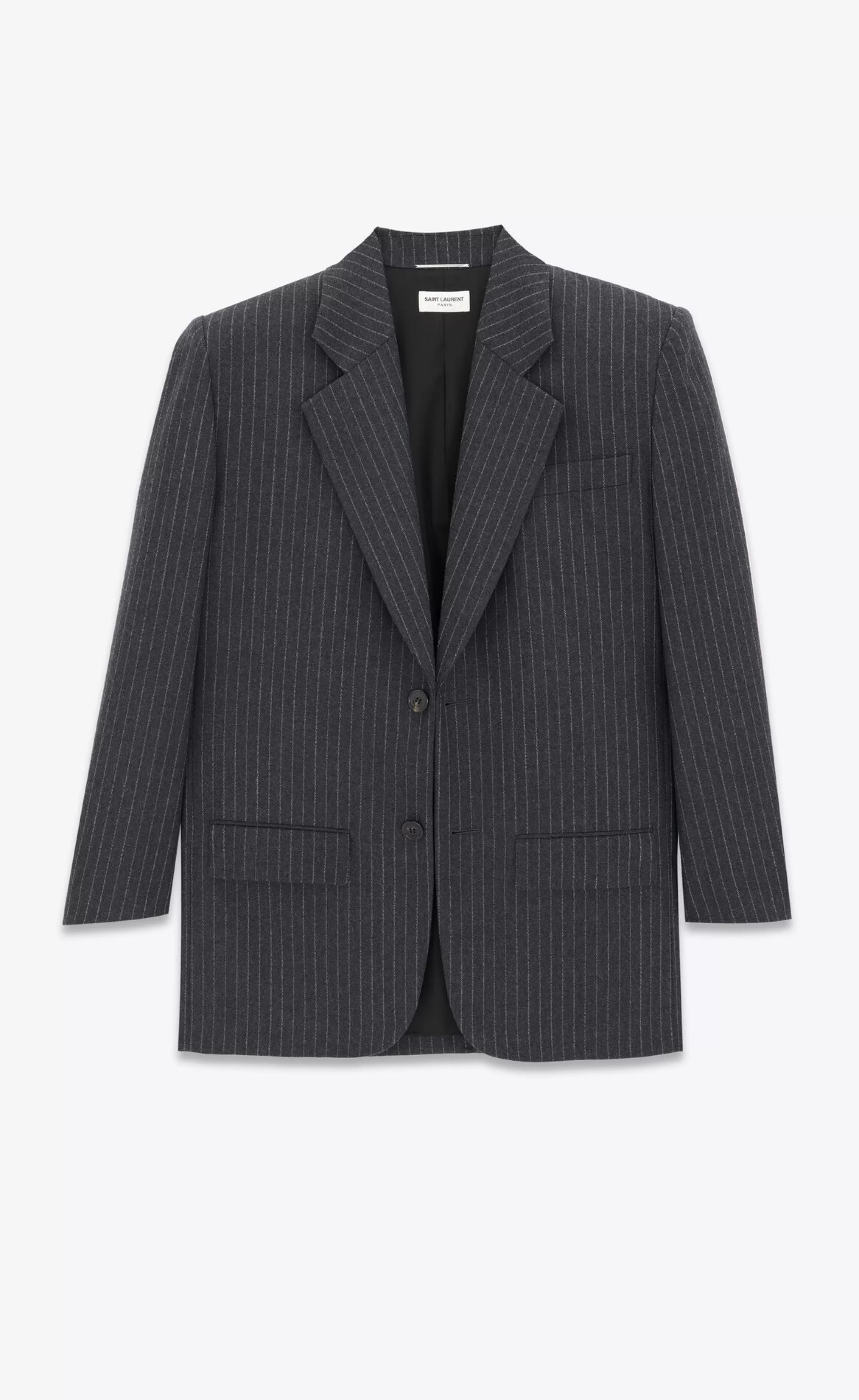 Saint Laurent ALL READY TO WEAR | JACKETS AND PANTS^Oversized Jacket In RIVE GAUCHE Striped Flannel | | YSL.com