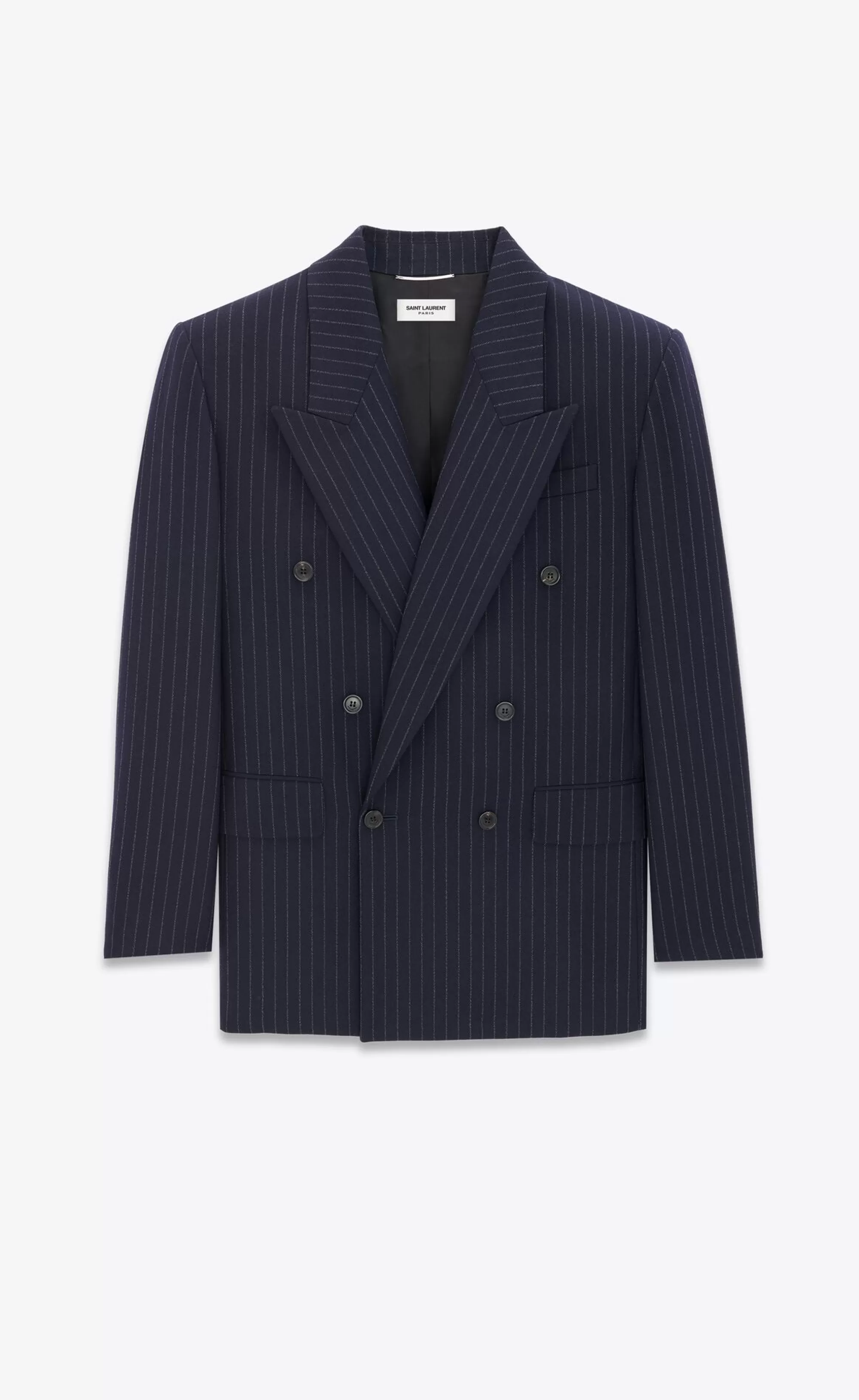 Saint Laurent ALL READY TO WEAR | JACKETS AND PANTS^Oversized Jacket In RIVE GAUCHE Striped Flannel | | YSL.com