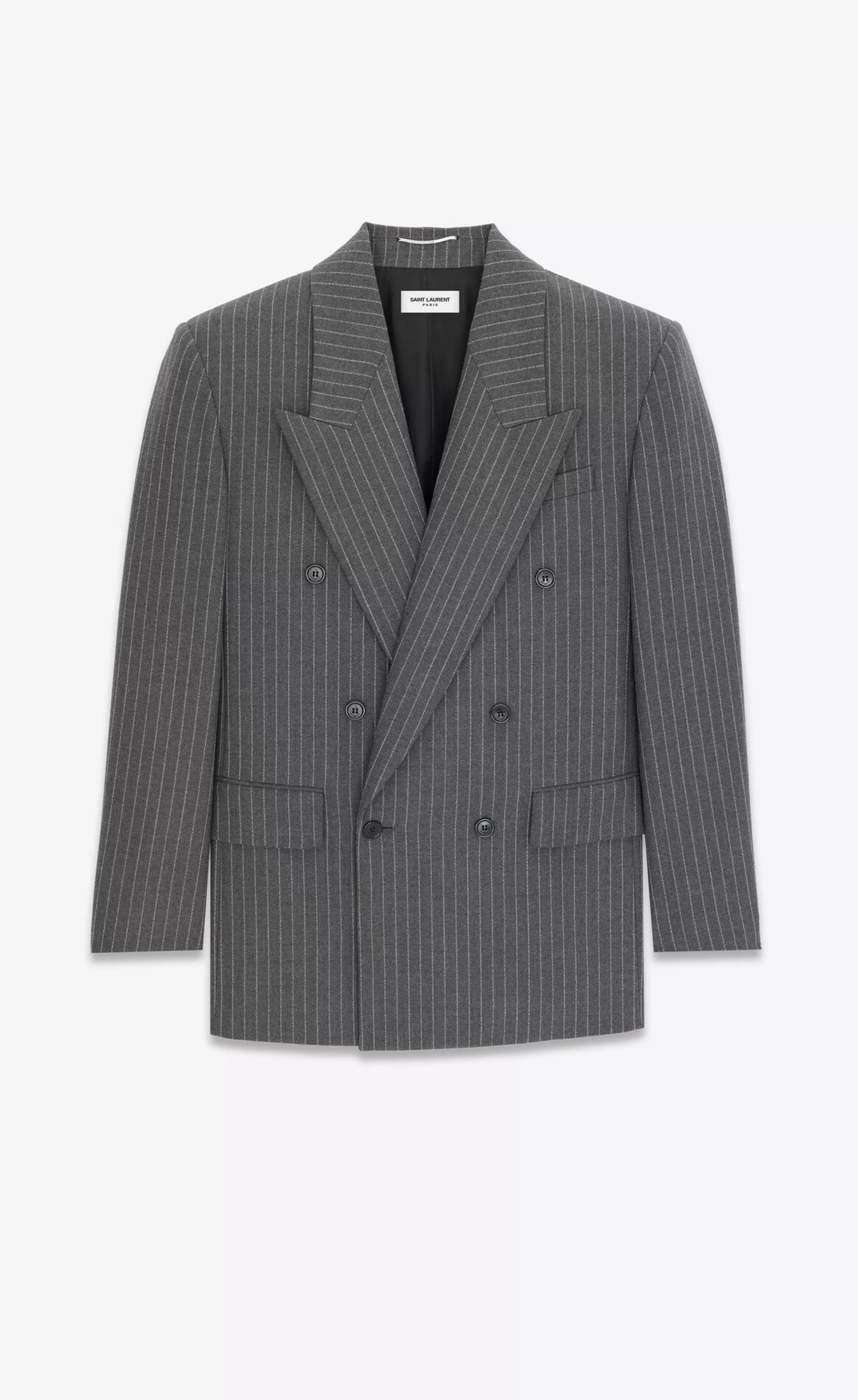 Saint Laurent ALL READY TO WEAR | JACKETS AND PANTS^Oversized Jacket In Striped Wool Flannel | | YSL.com