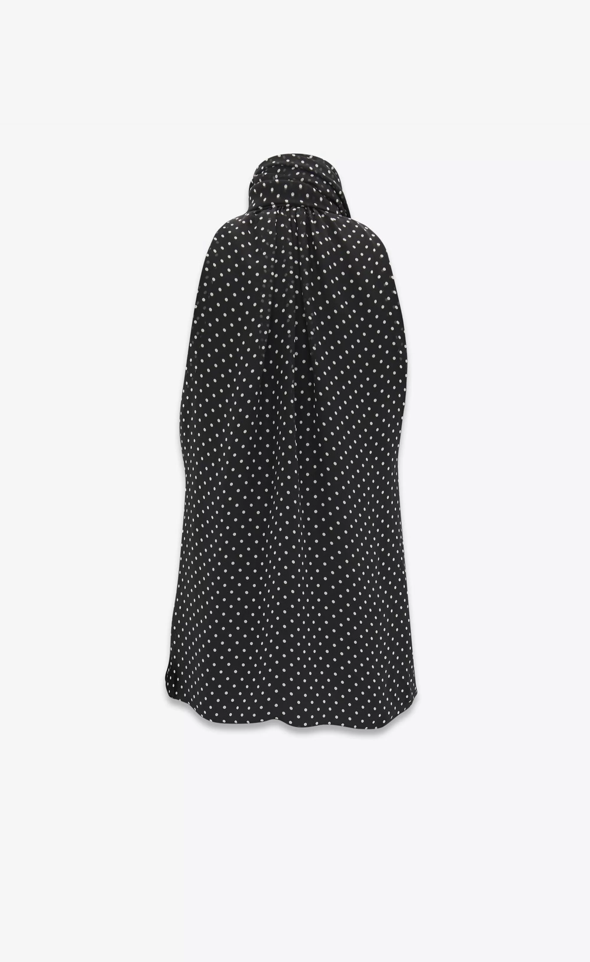 Saint Laurent ALL READY TO WEAR | SHIRTS^Oversized Lavallière-neck Top In Dotted Silk Muslin | | YSL.com