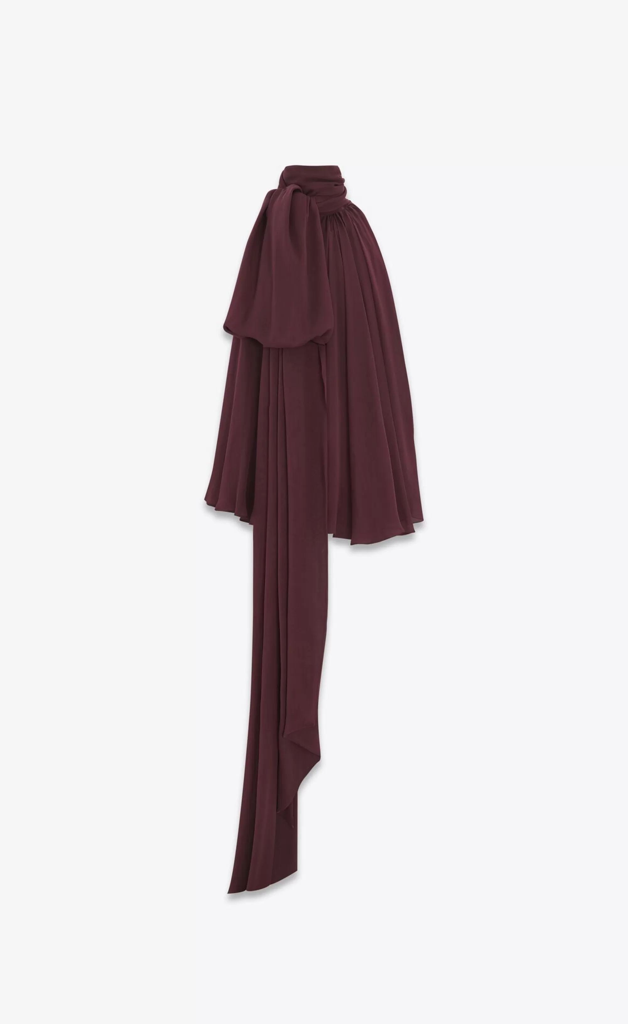 Saint Laurent ALL READY TO WEAR | SHIRTS^Oversized Lavallière-neck Top In Silk Muslin | | YSL.com