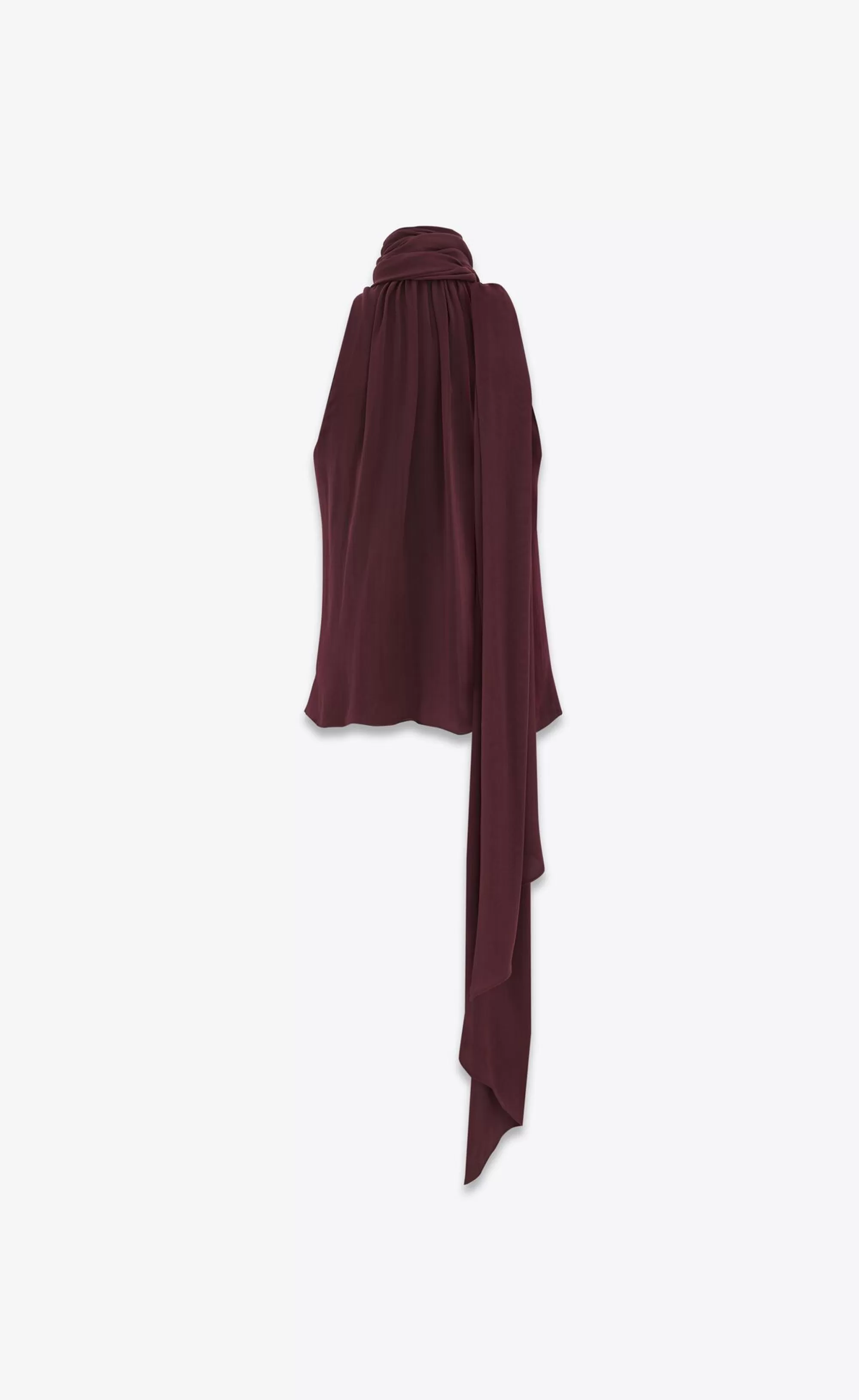 Saint Laurent ALL READY TO WEAR | SHIRTS^Oversized Lavallière-neck Top In Silk Muslin | | YSL.com