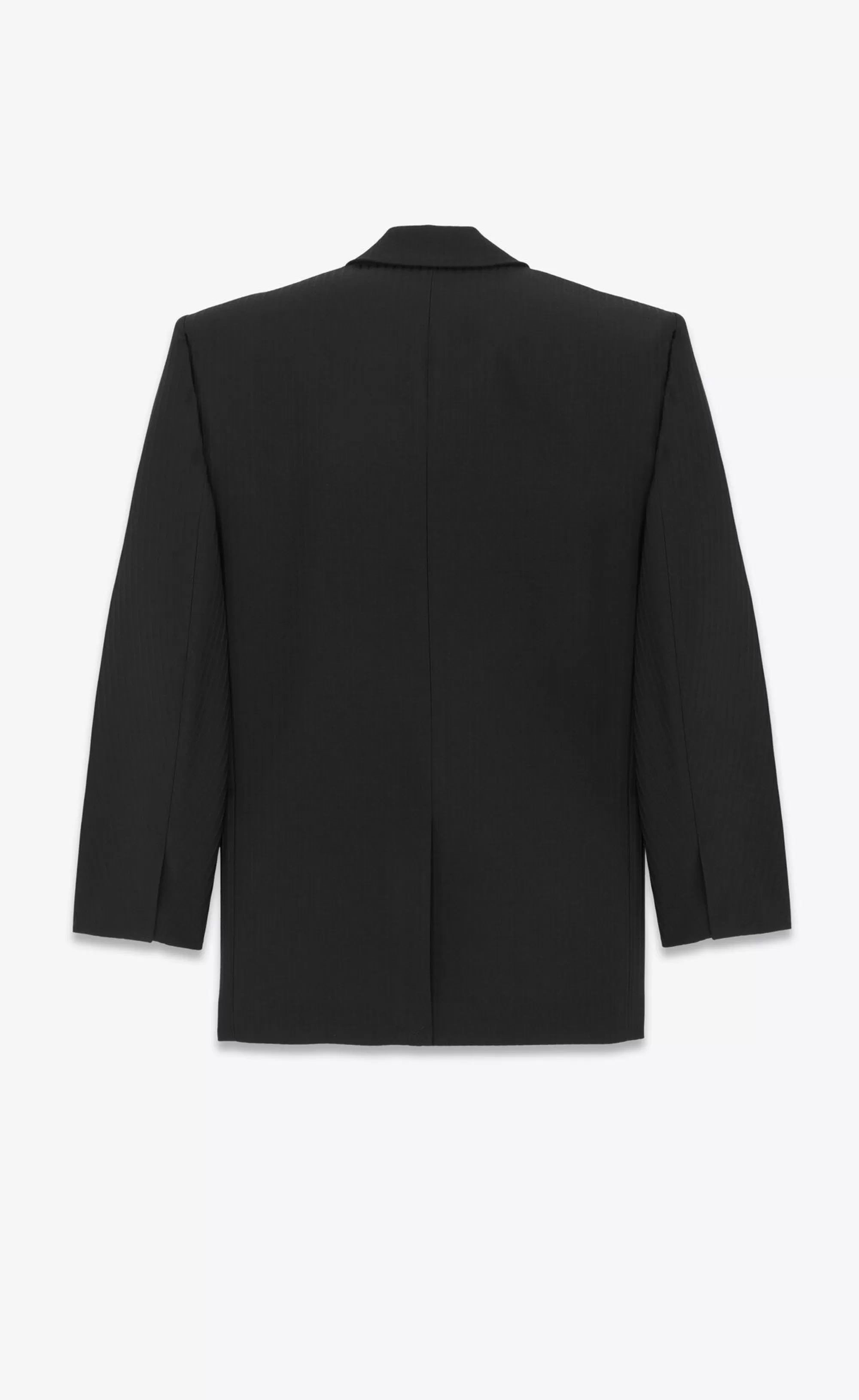 Saint Laurent ALL READY TO WEAR | SMOKING^Oversized Tuxedo Jacket In Raised-stripe Wool | | YSL.com